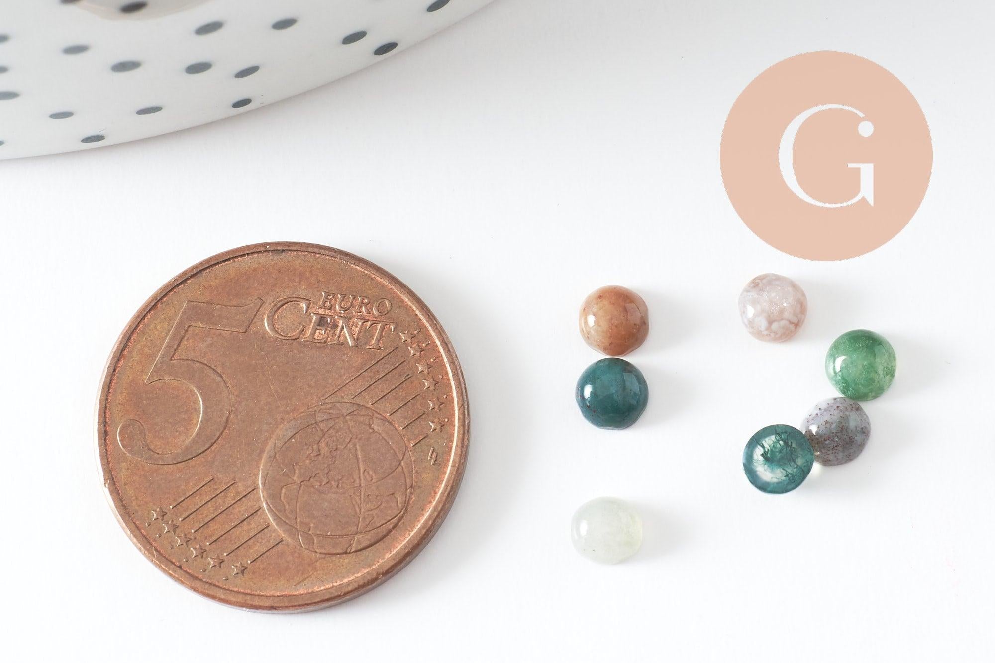 Gingerlily Cabochon G10030 agate indienne 4mm x1