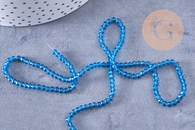 Gingerlily Perles abacus cristal turquoise 2.9mm fil 35cm