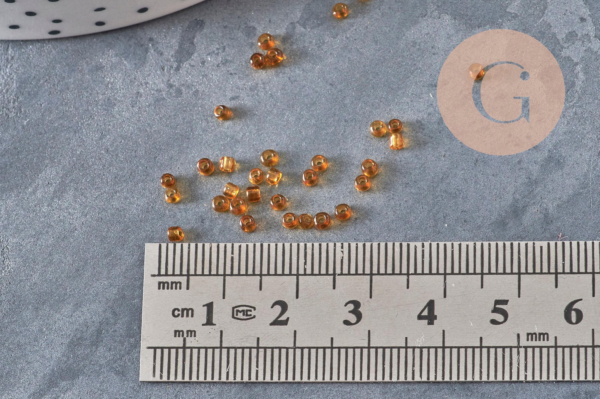 Gingerlily Perles rocaille verre doré transparent 2mm 10g