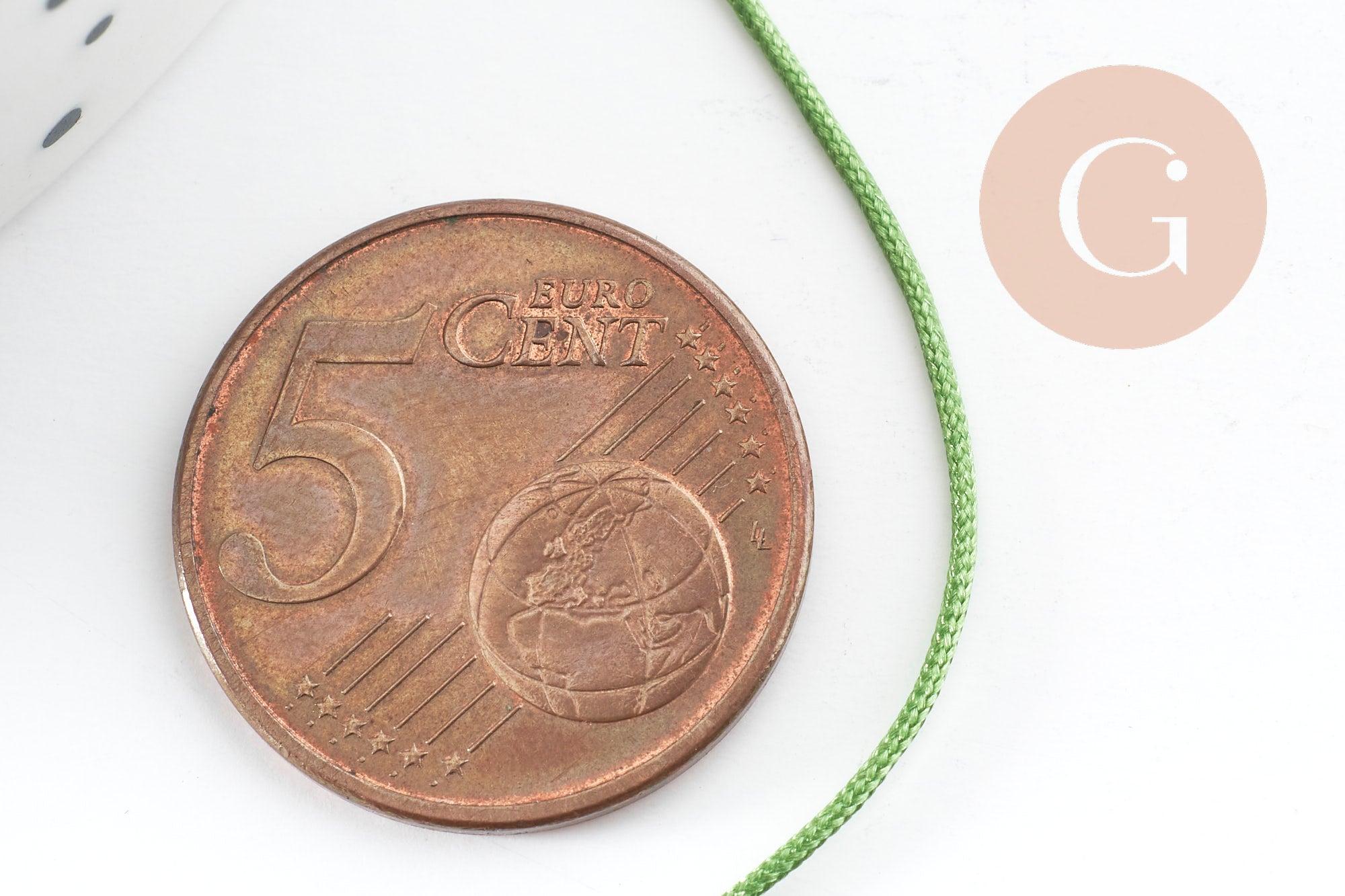 Gingerlily cordon polyester fil de jade vert kaki 0,8mm 1m G9454