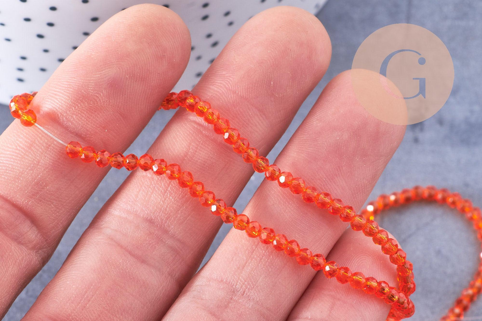 Gingerlily perles abacus cristal orange 2,9 mm fil 35 cm