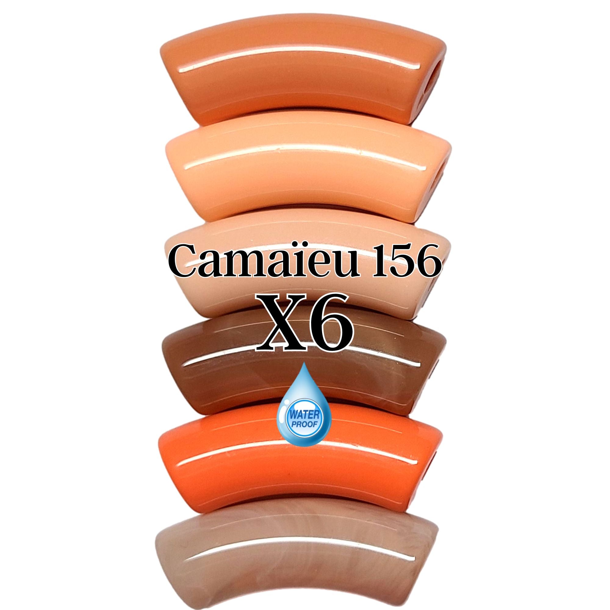 ARTSHOP Camaieux 156 tubes incurvés 12mm ton orange x6