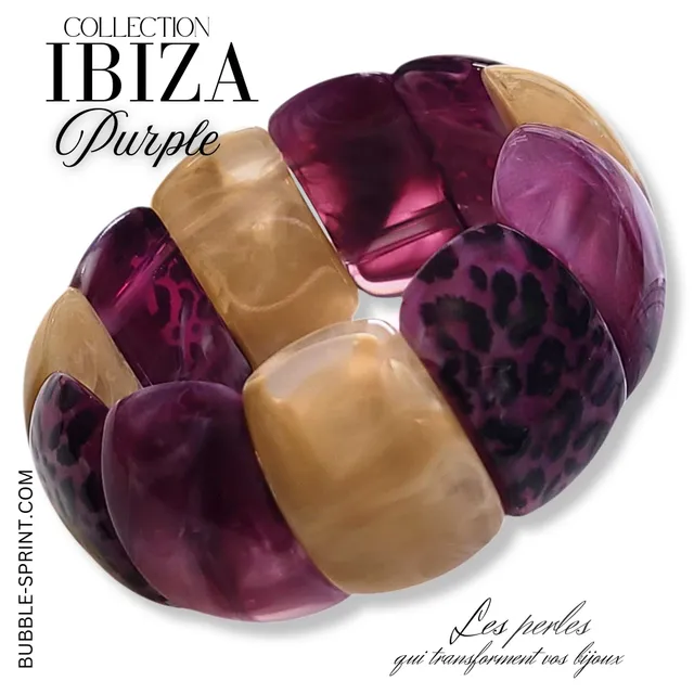 ARTSHOP Prêts-à-porter Ibiza bracelet purple kit 5,5cm