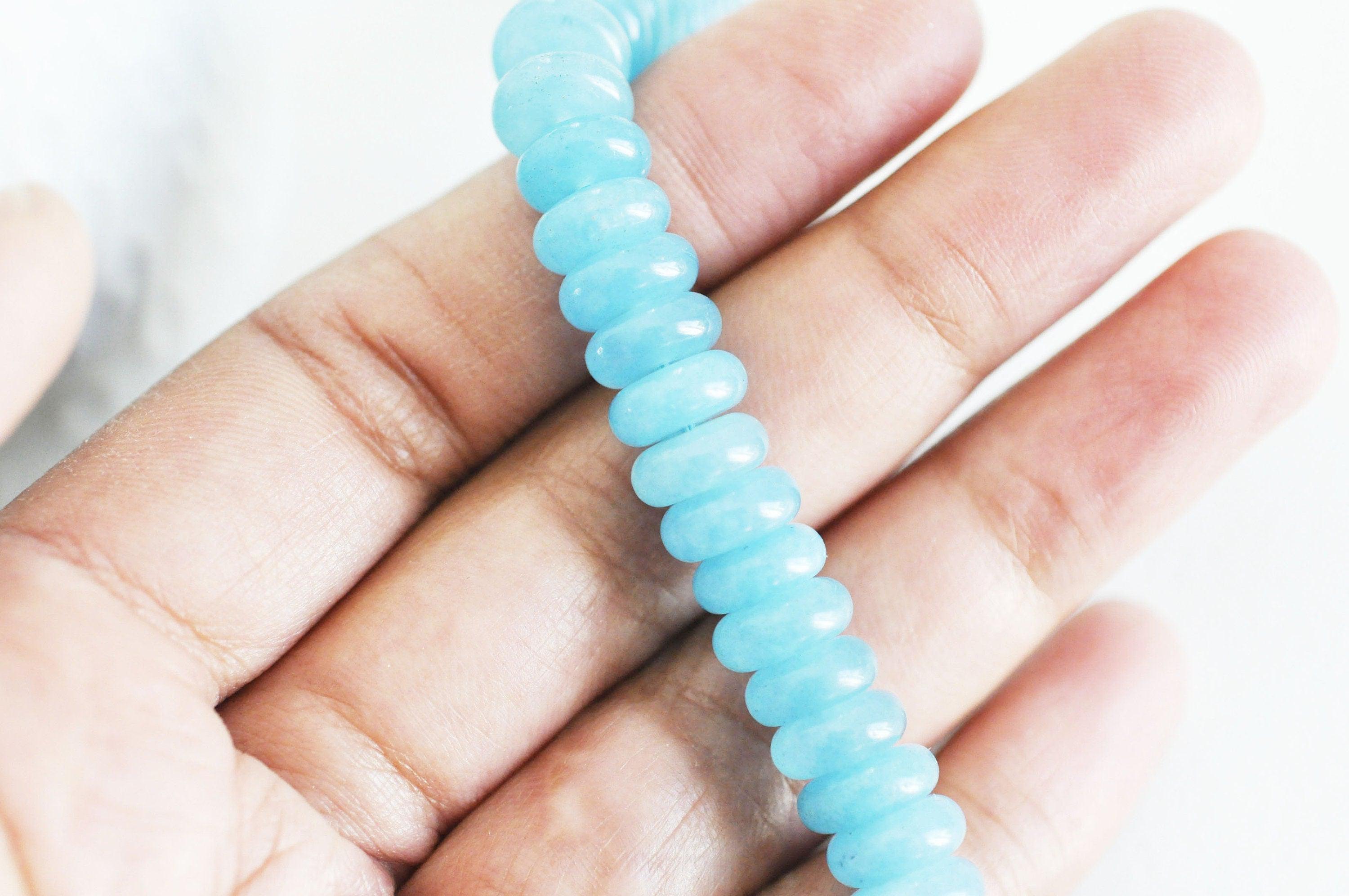 Gingerlily Jade Perles rondelle bleu ciel 10x5,5mm fil 75