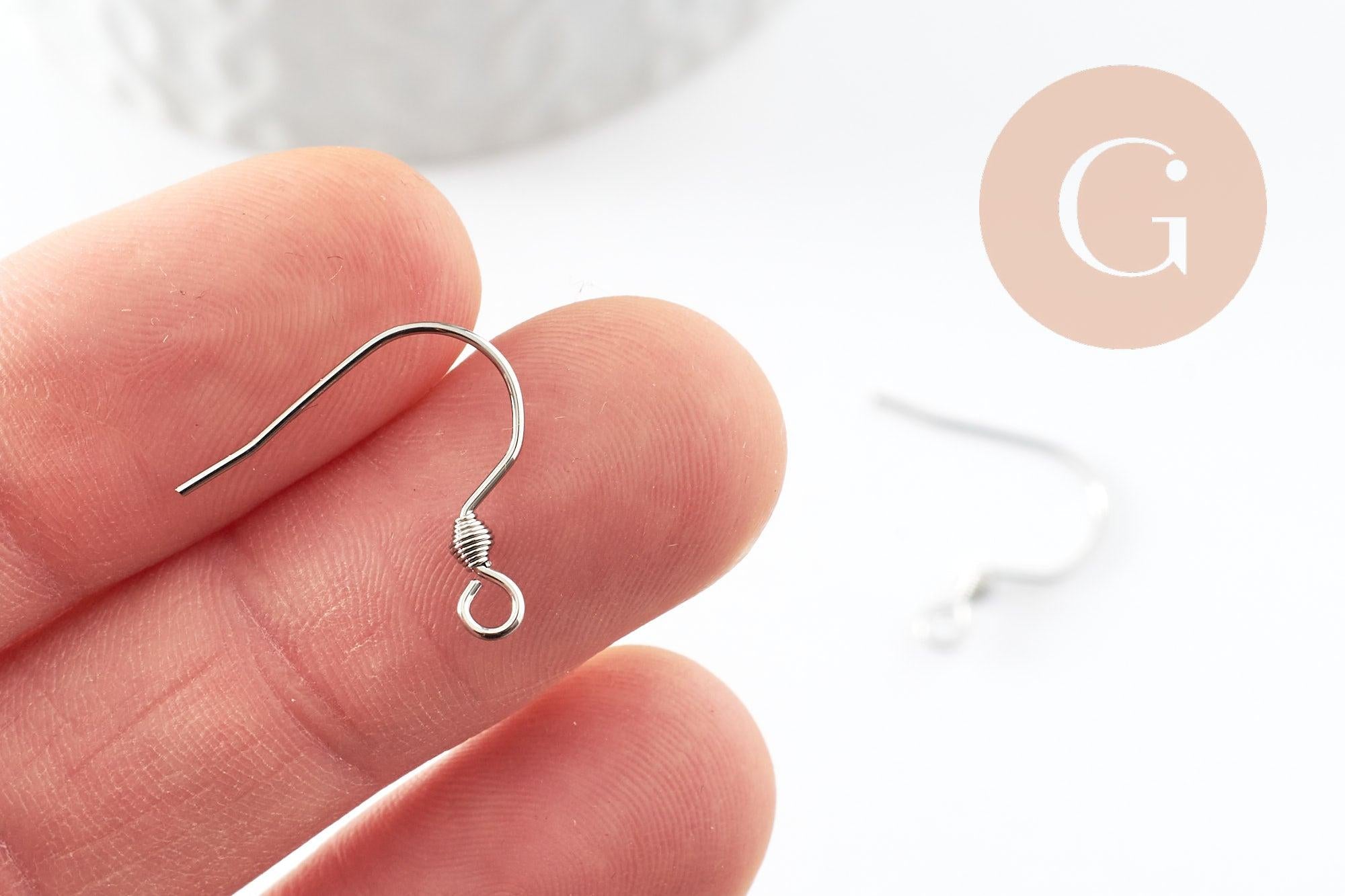 Gingerlily Apprêts Supports hameçons acier platine 17mm x10