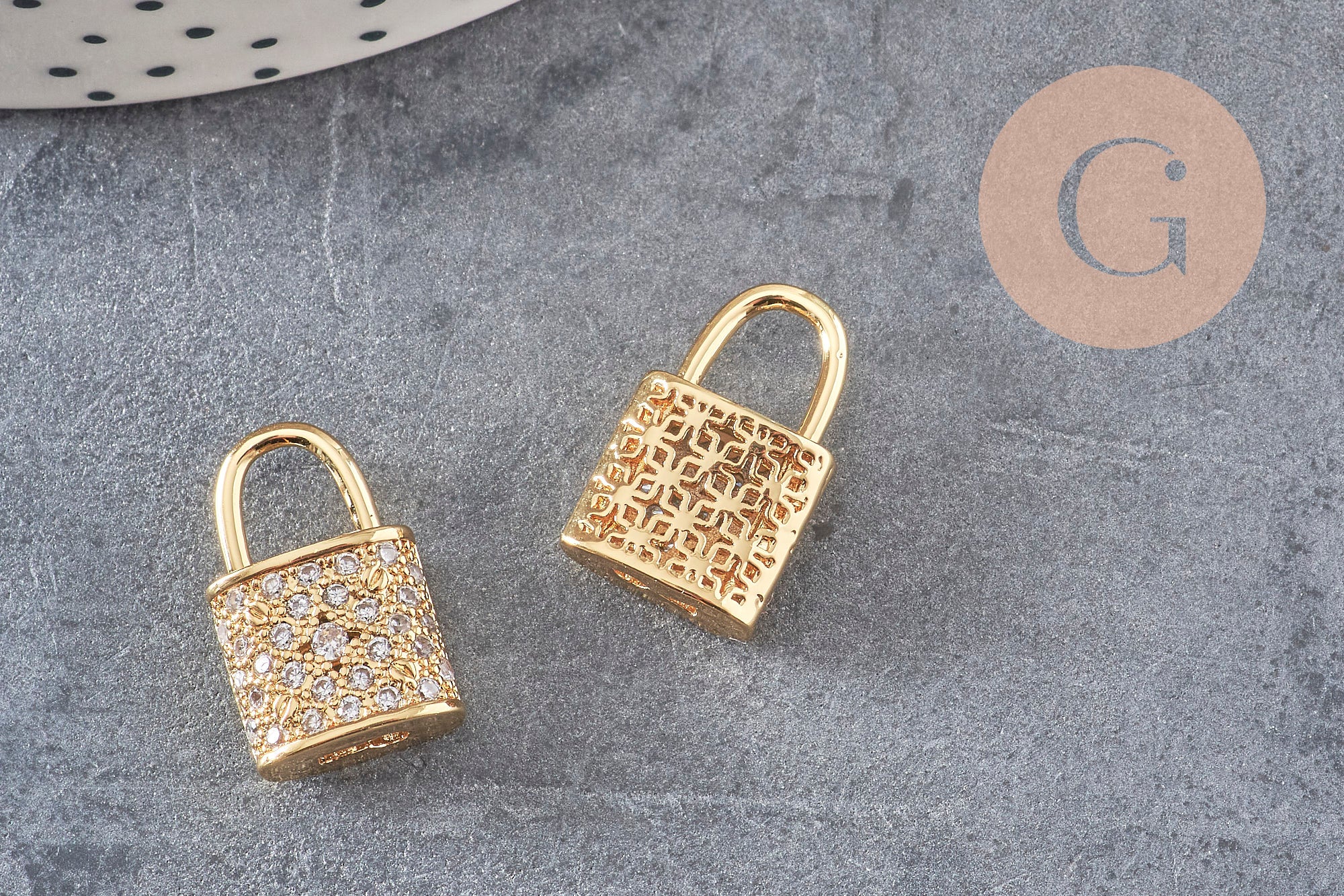Gingerlily Pendentifs bijoux DIY breloque cadenas G2578 doré x1