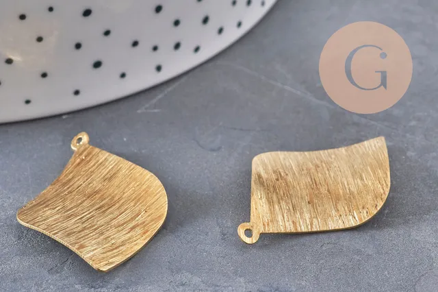 Gingerlily G10964 pendentif losange laiton brut x2