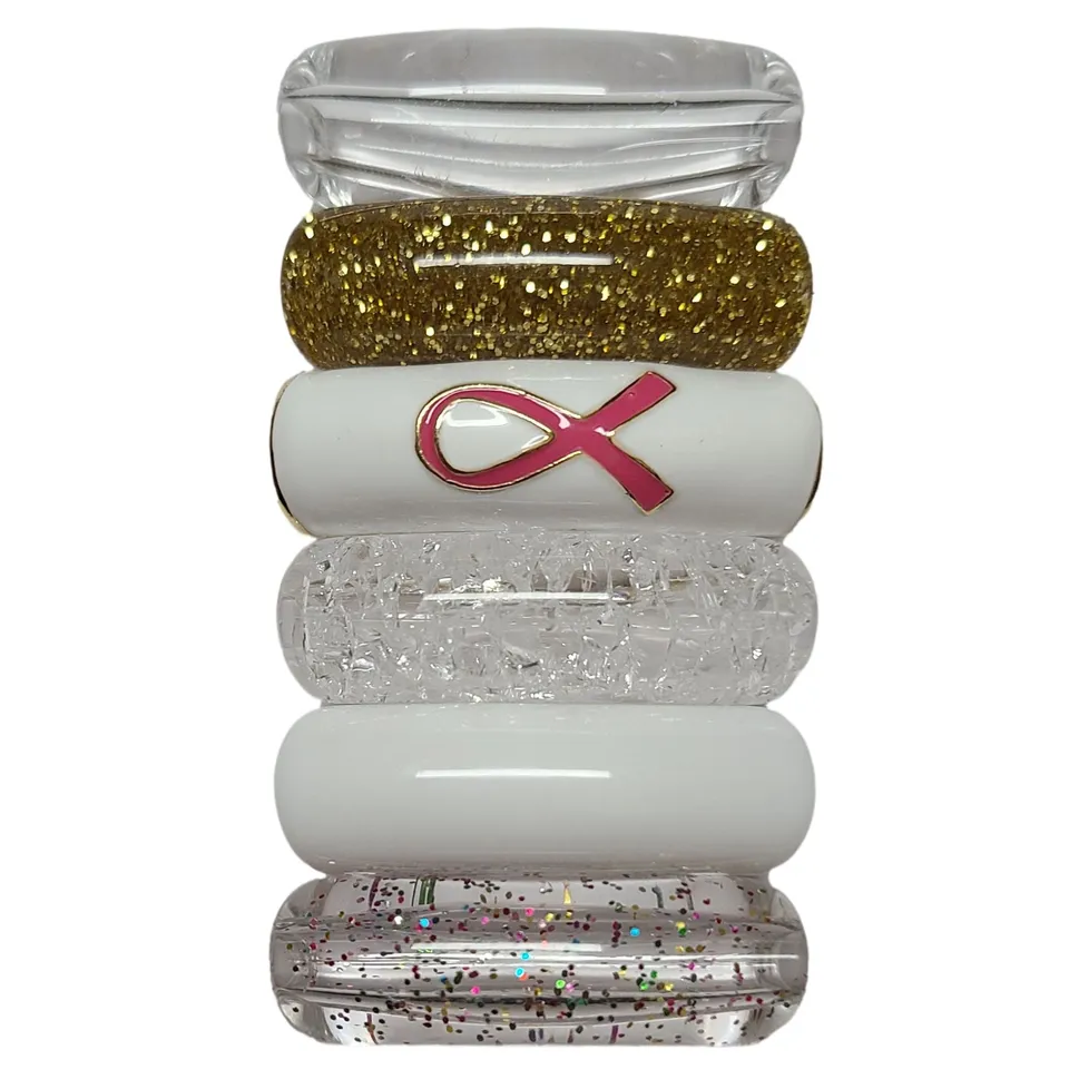 Artshop Camaieu 166 lot 6 tubes incurvés 12mm ruban blanc