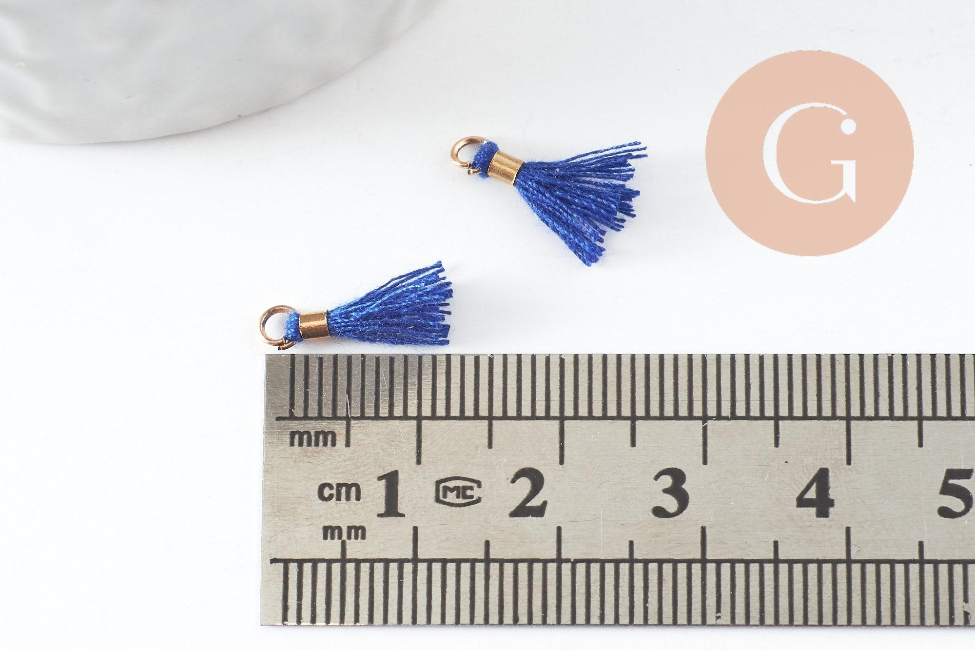 Gingerlily Pendentifs pompon bleu roi polyester x10 G9716