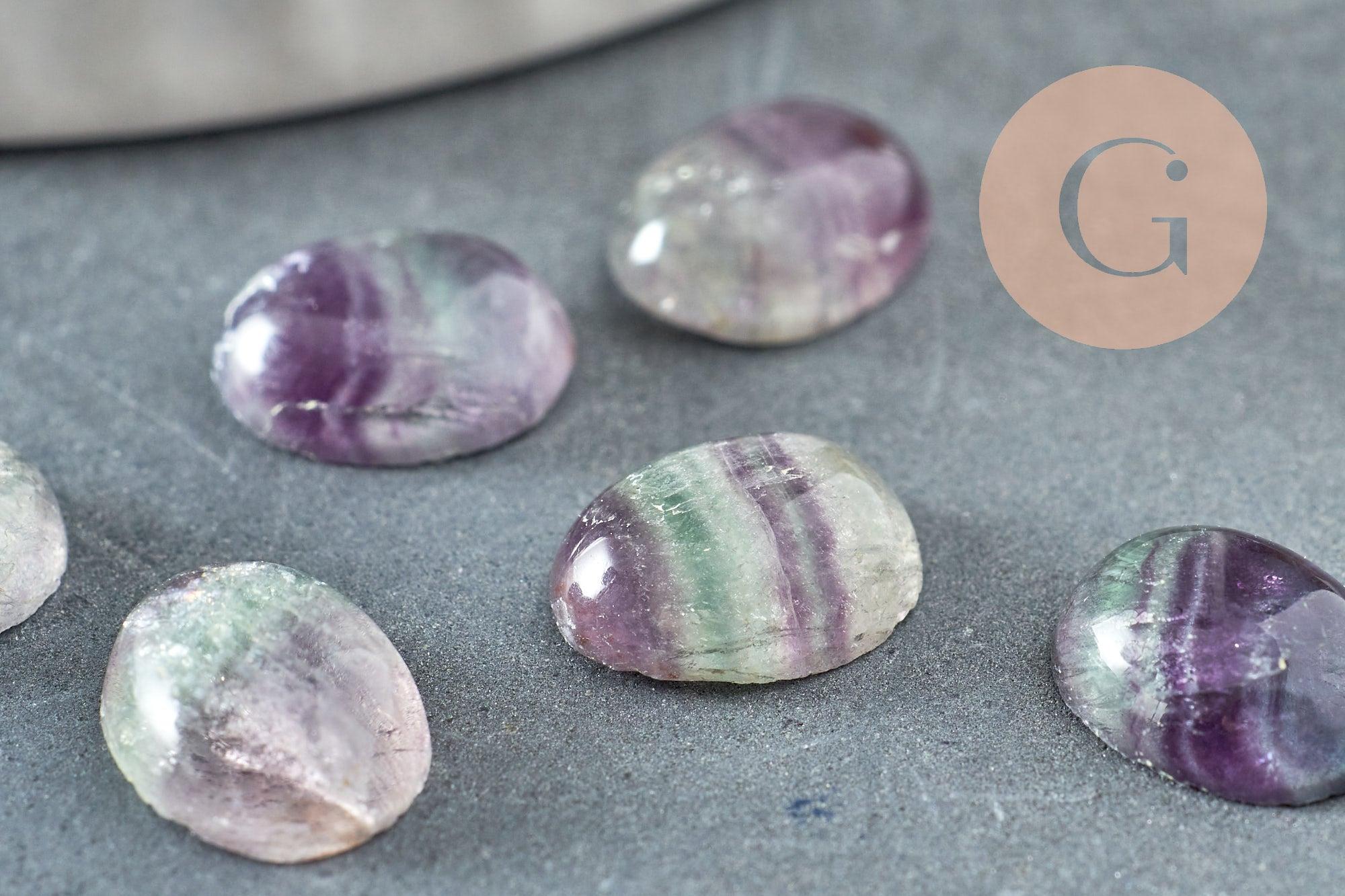 Gingerlily Cabochon ovale fluorite naturelle 10,5x8mm x1