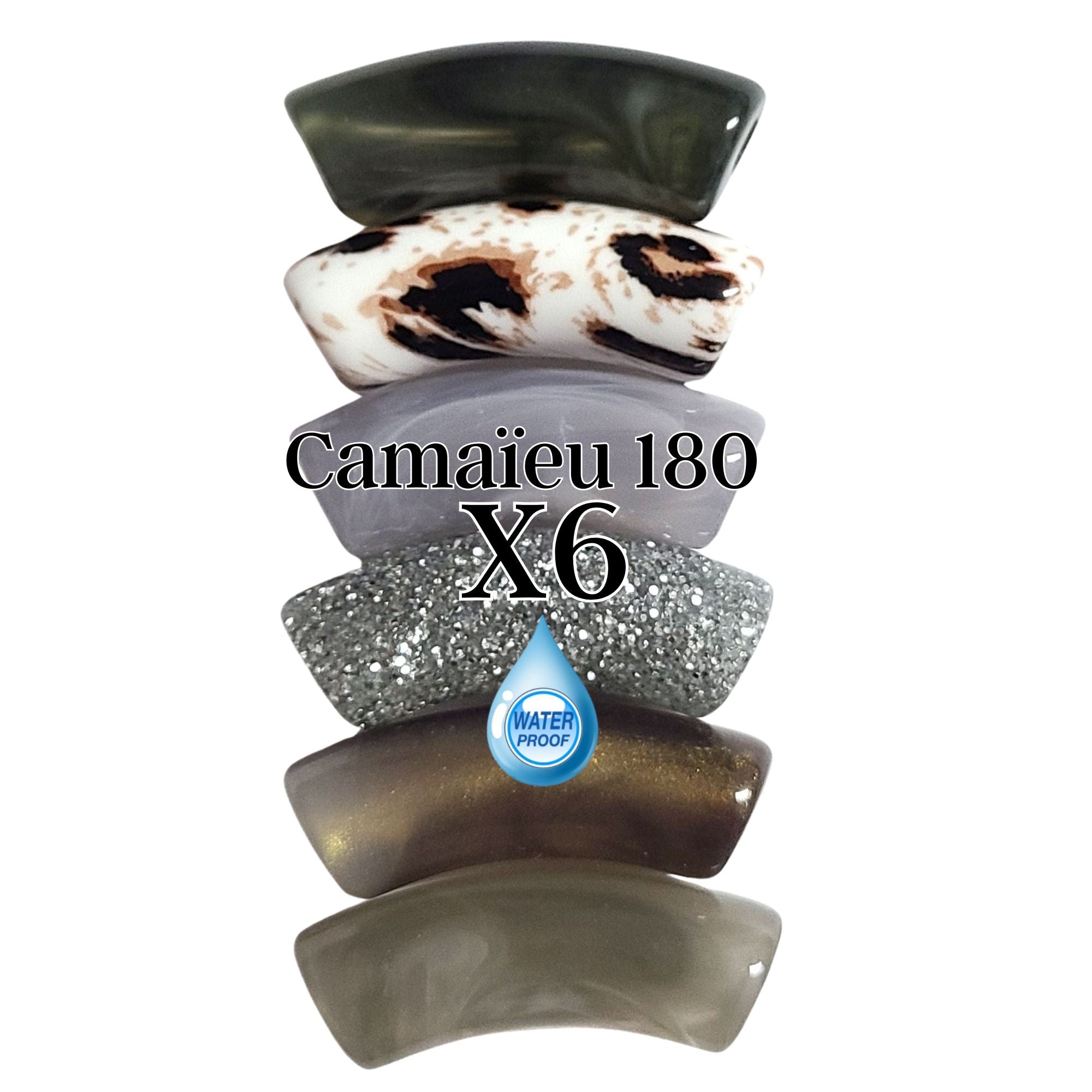 ARTSHOP Camaieu 180 Lot 6 Tubes Incurvés Gris 12 mm