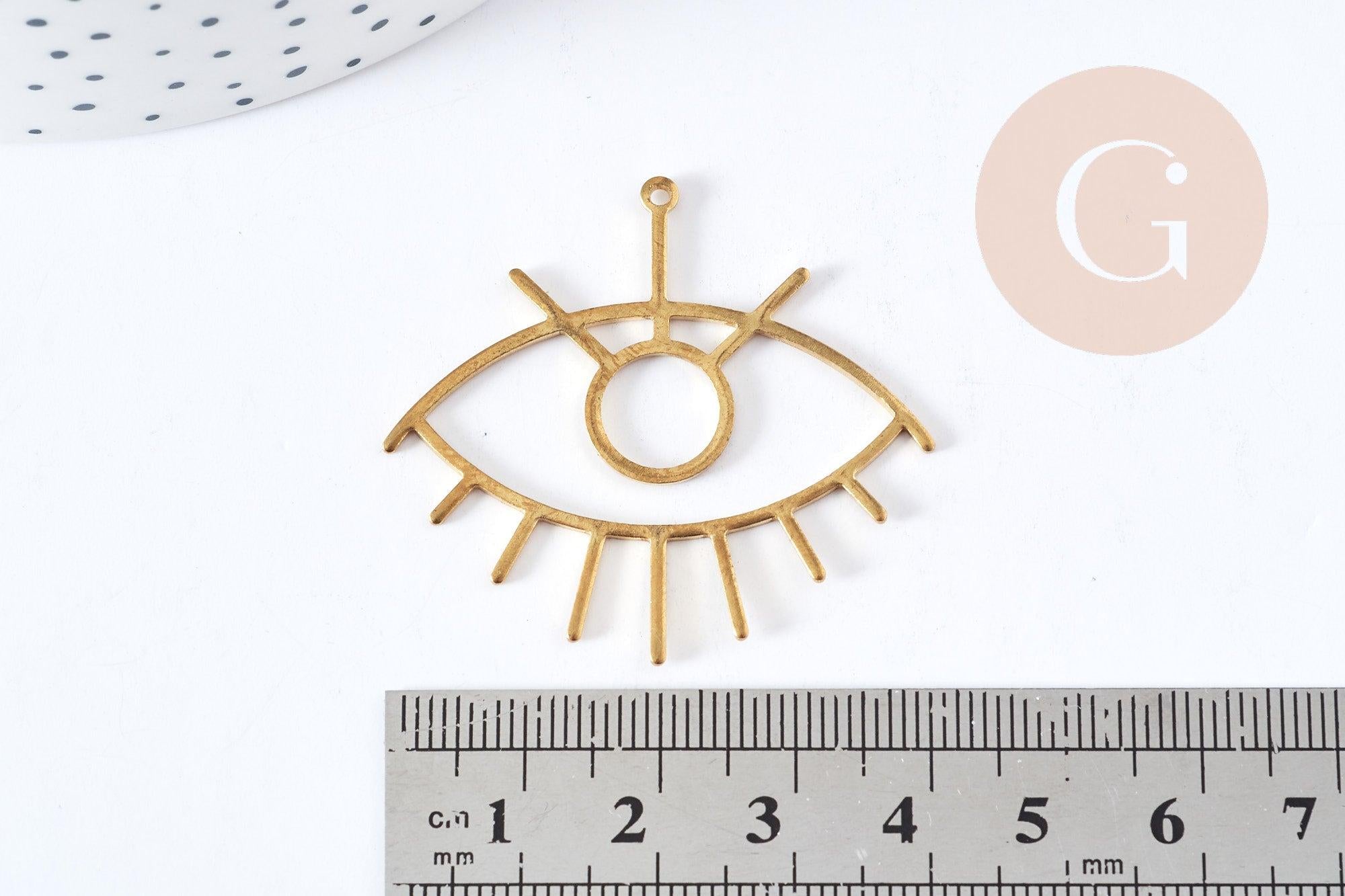 Gingerlily Perles Pendentif mauvais oeil 40mm x1 brut