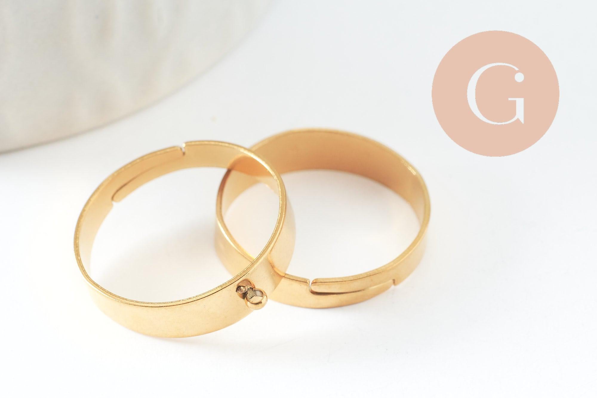 Gingerlily support bague réglable laiton doré 18mm anneau 3mm