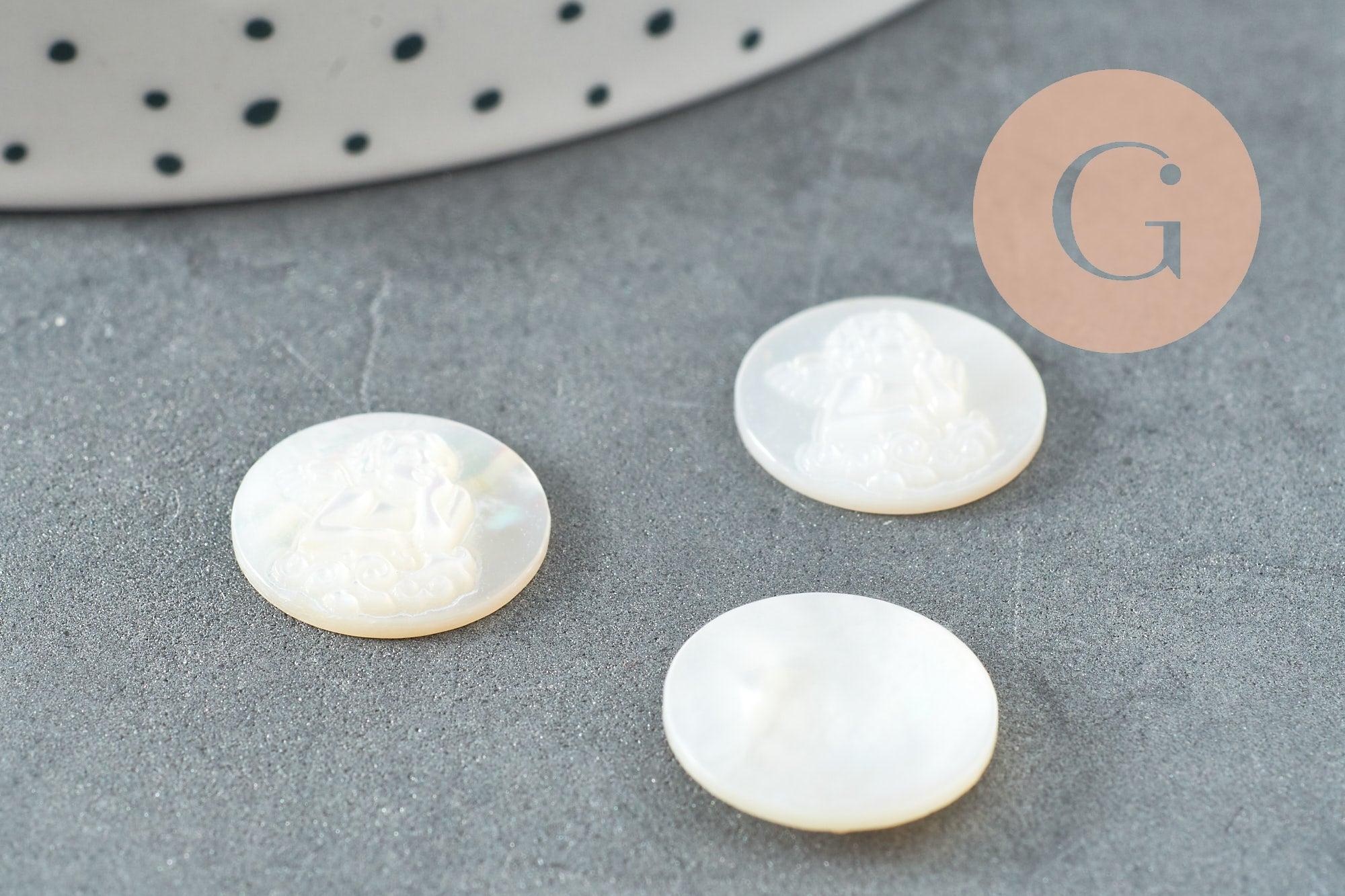 Gingerlily Pierres G9626 cabochon ange nacre blanche 14mm