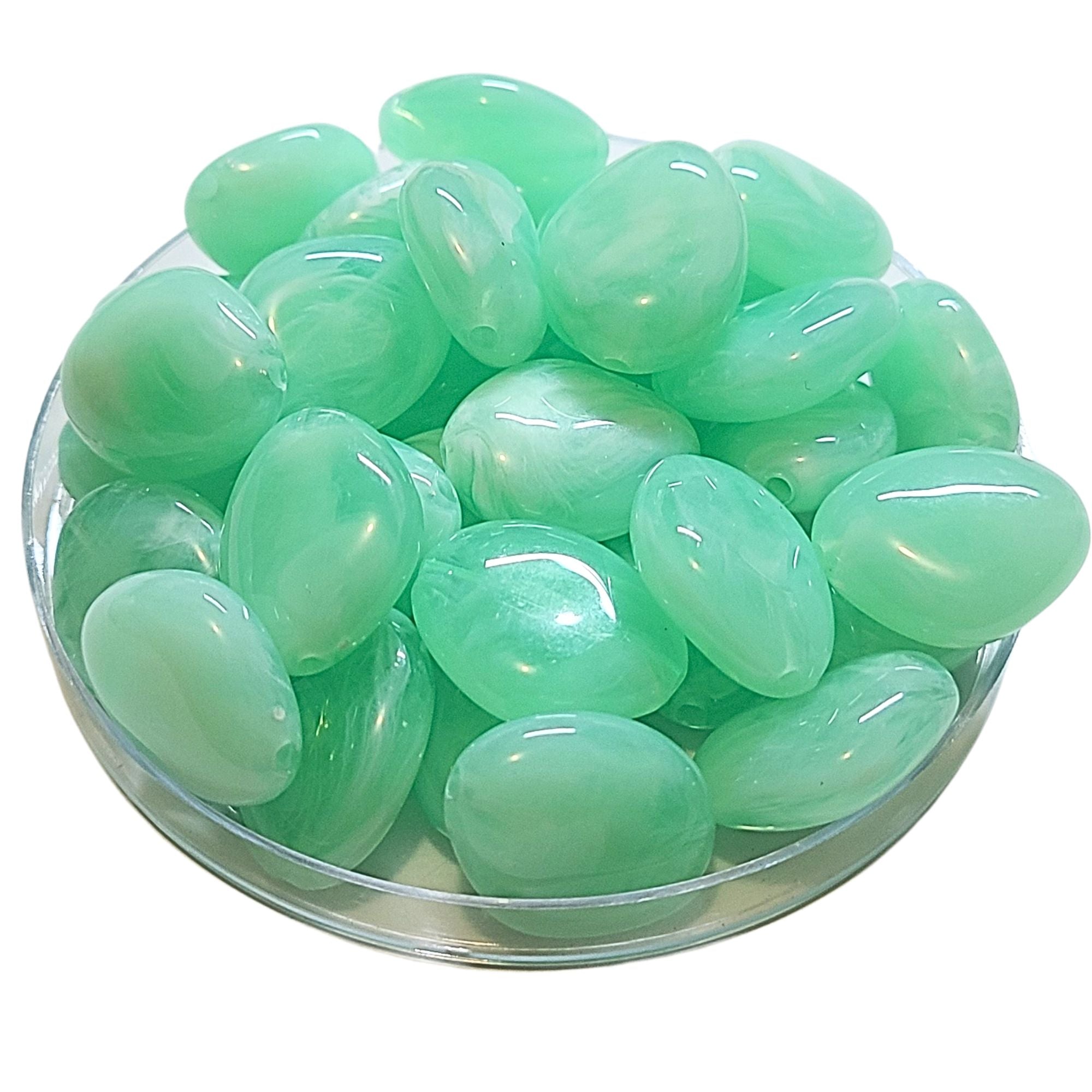 ARTSHOP Galets TIKA n°21 perle galet Jade marbré 23 mm