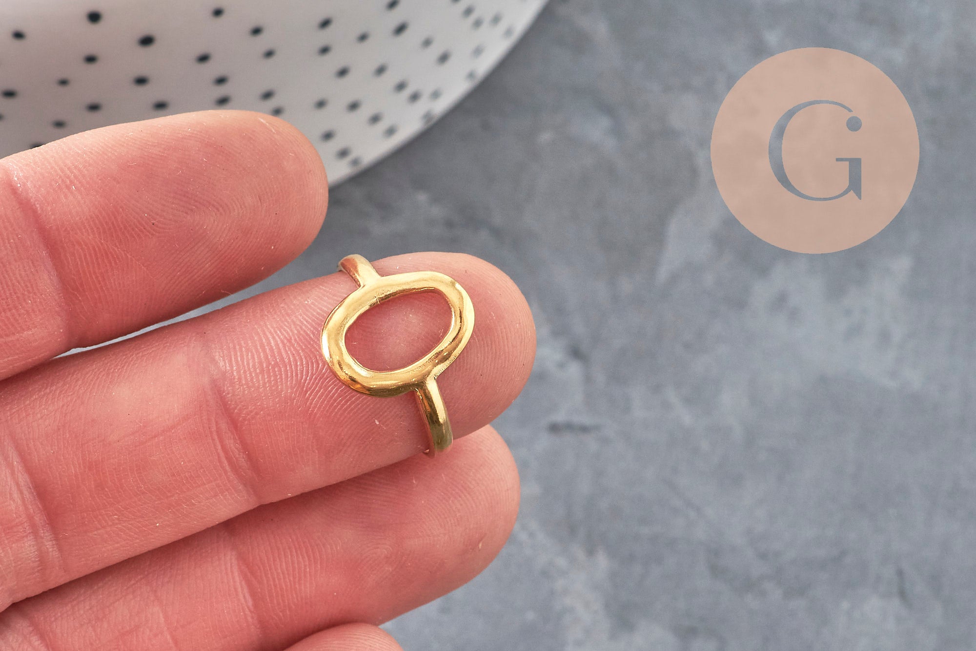 Gingerlily G11261 support bague cercle acier doré taille 57