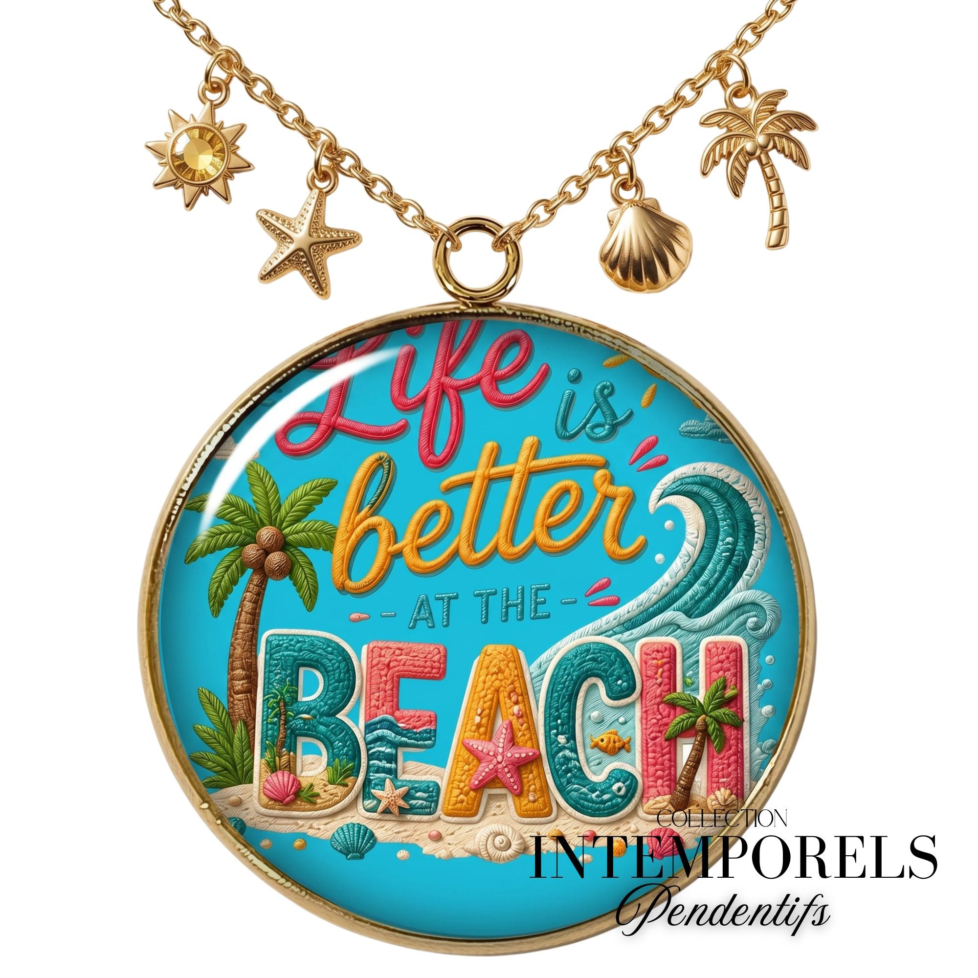 ARTSHOP 112 pendentif Intemporel Summer plaqué or x1