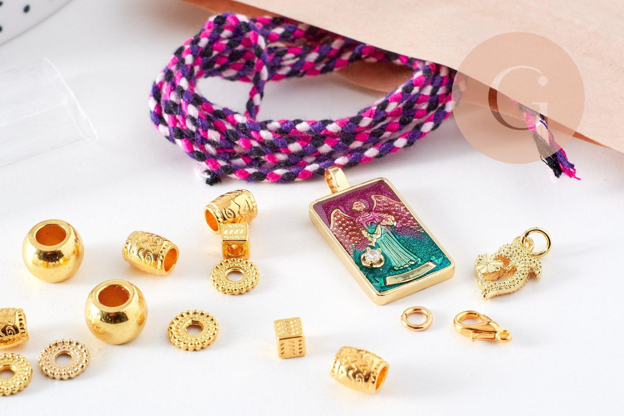 Gingerlily G10108 kit collier médaille Tarot coloré x1