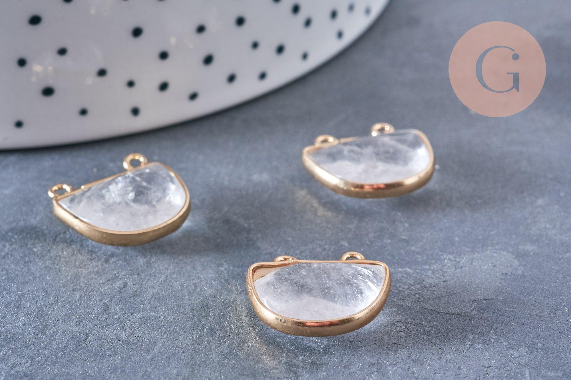 Gingerlily Pendentifs demi-cercle cristal 18mm x1