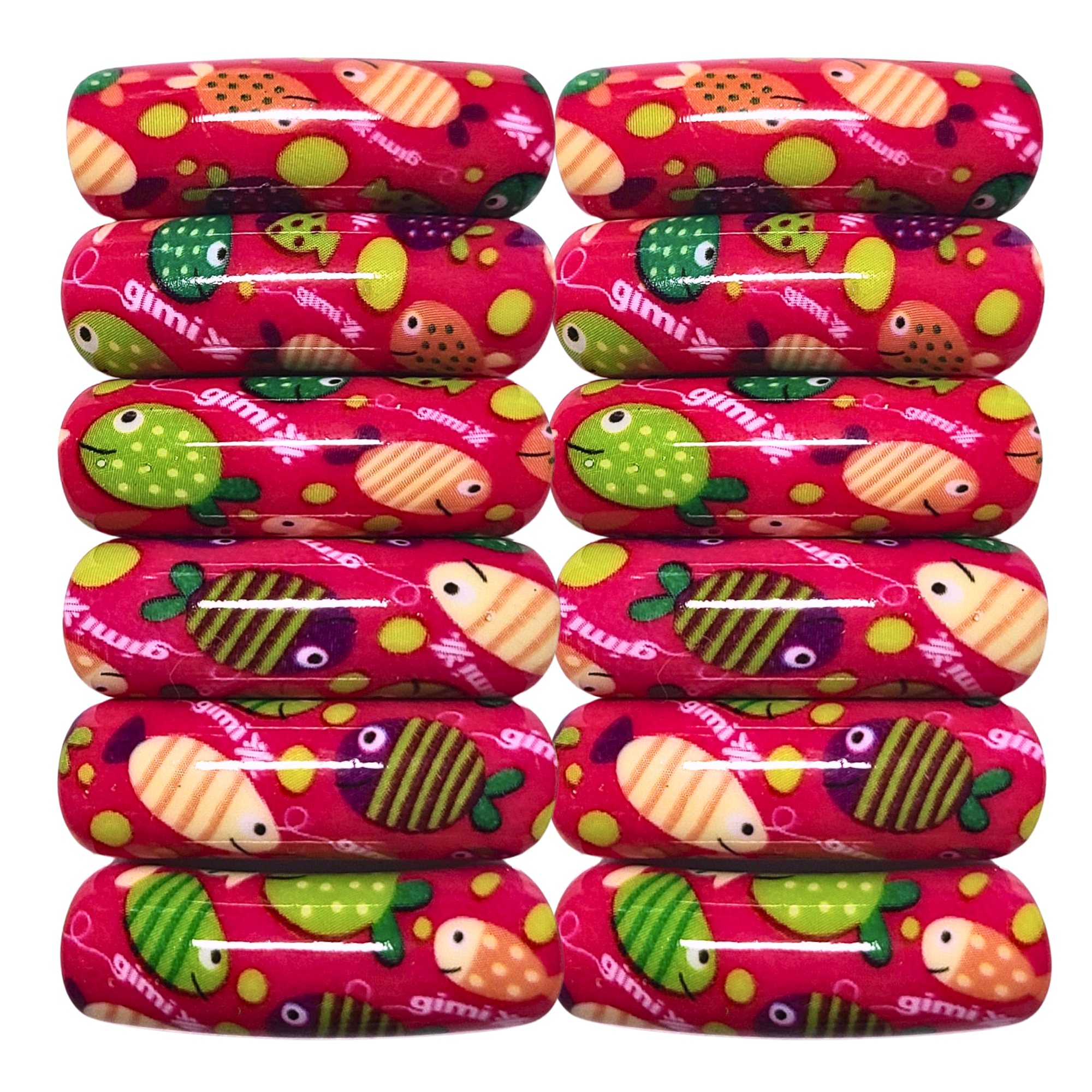 ARTSHOP Tubes DESIGN 1038 Poissons perles tubes x6 roses 12 mm