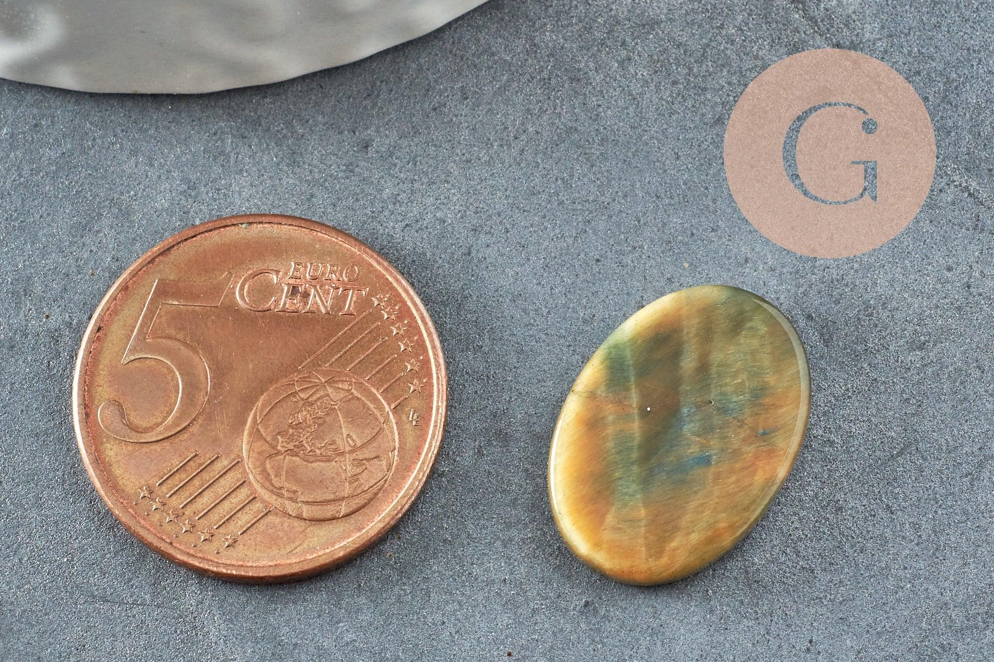 Gingerlily Pierres naturelles cabochon ovale oeil de tigre 13x18mm x1 marron