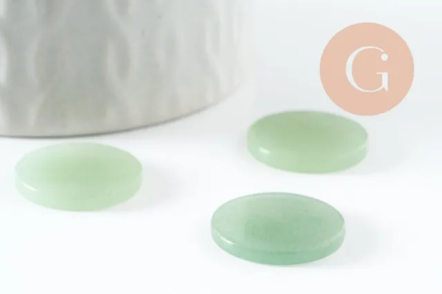 Gingerlily Cabochon aventurine G9613 rond plat 20mm