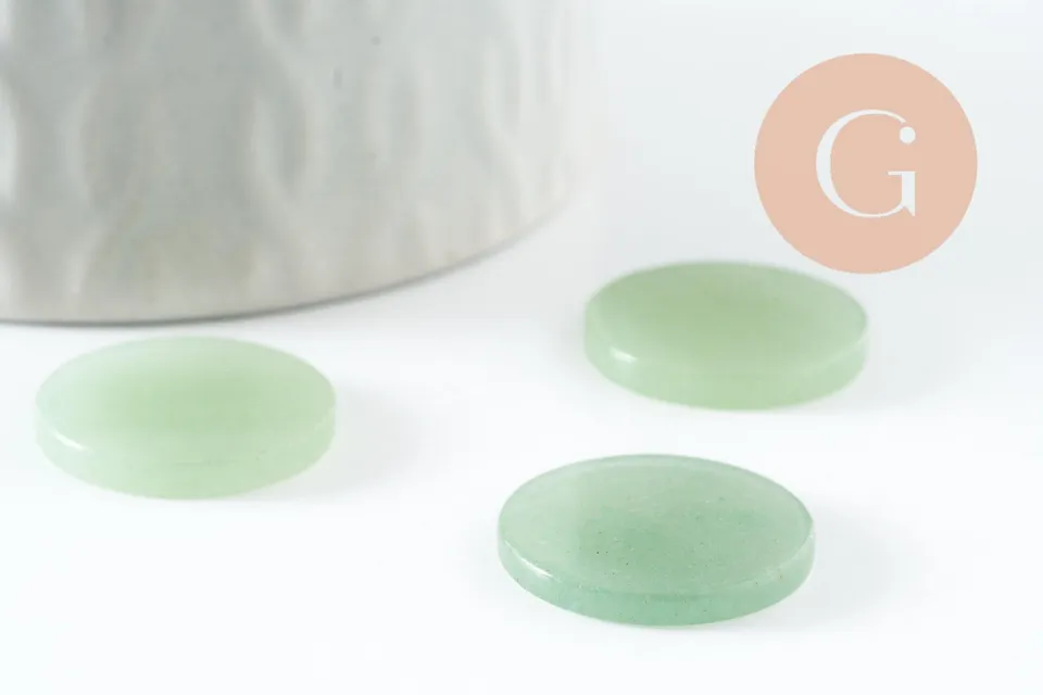 Gingerlily Cabochon aventurine G9613 rond plat 20mm