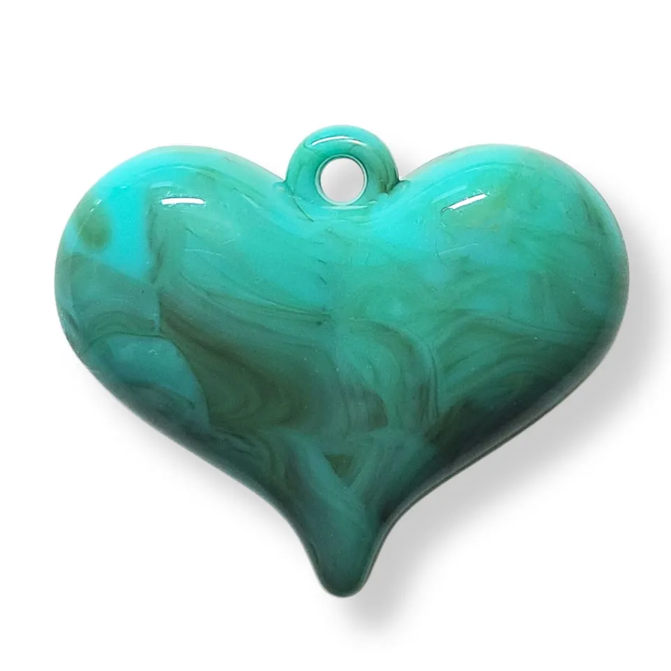 Artshop HeartLine 18 perle coeur maxi persan marbré x1