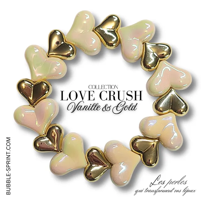ARTSHOP Love Crush kit bracelet vanille cœurs dorés