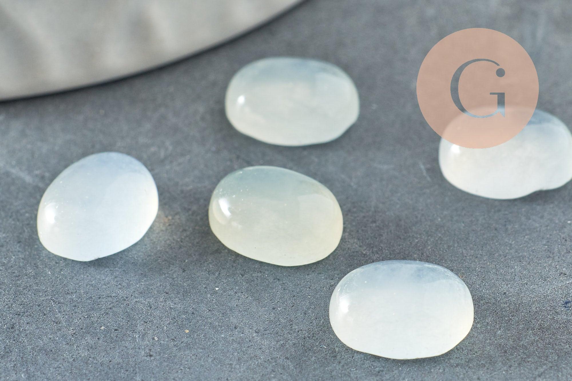 Gingerlily G9512 cabochon ovale jade blanc 10x8mm x1