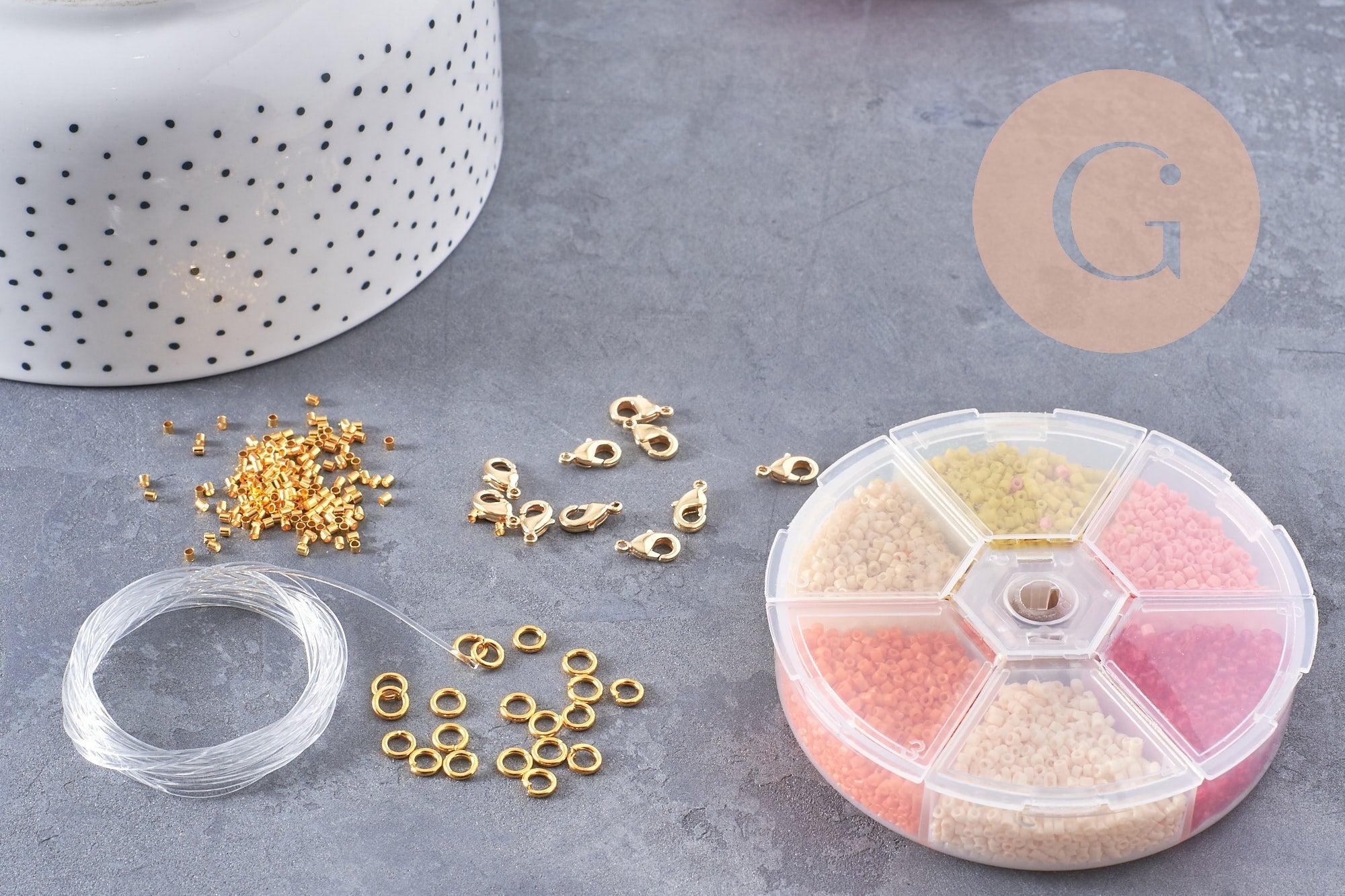 Gingerlily Kits création bijoux kit perles rocaille G9190 jaune-orange