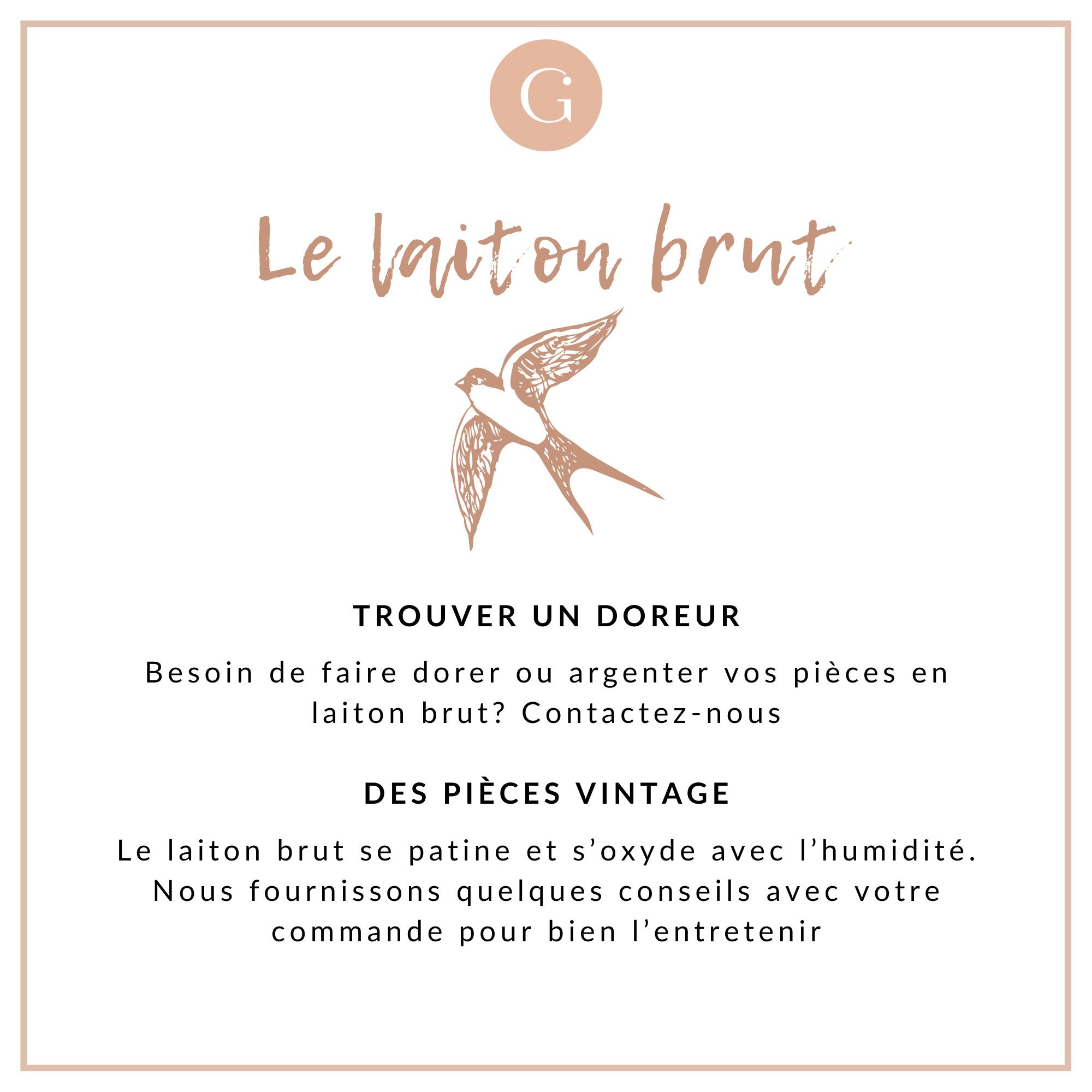 Gingerlily chaîne serpent laiton brut 6mm 50cm