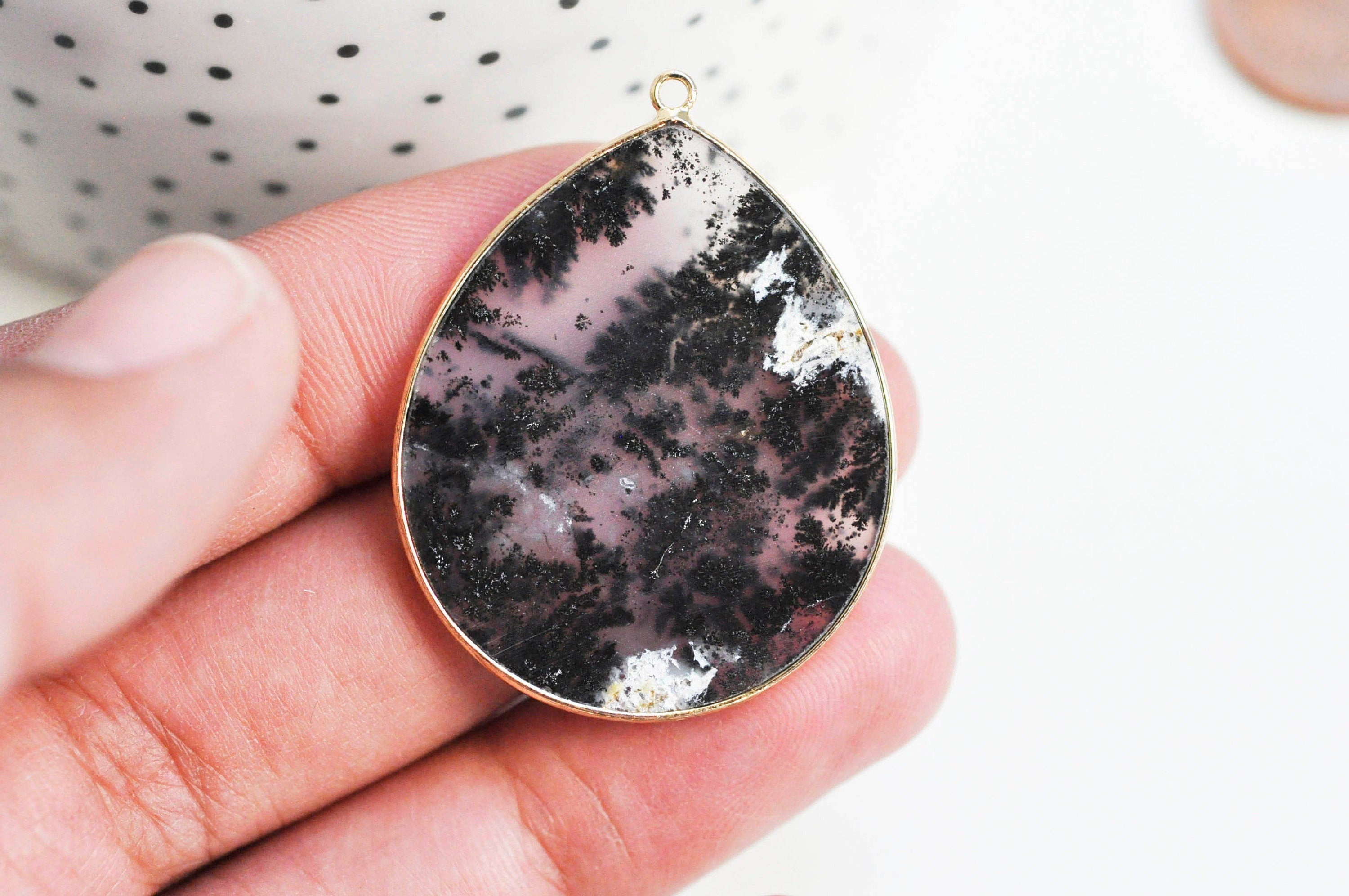 Gingerlily G3359 pendentif goutte opale noire 41mm