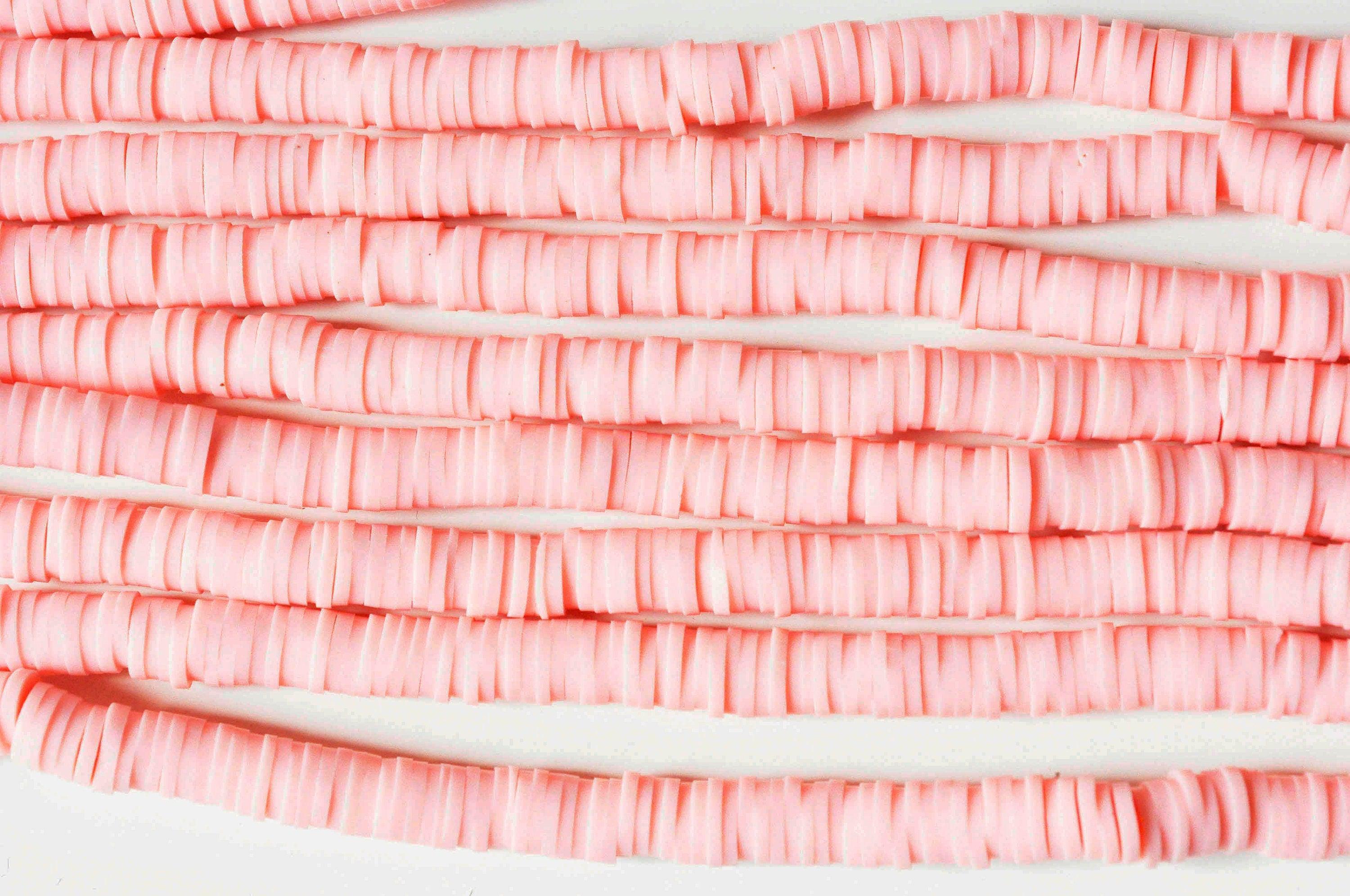 Gingerlily Perles DIY G4422 perle heishi polymère rose clair 6mm