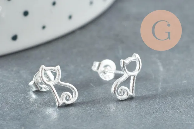 Gingerlily G9250 puces feuille ginkgo argent 925 paire