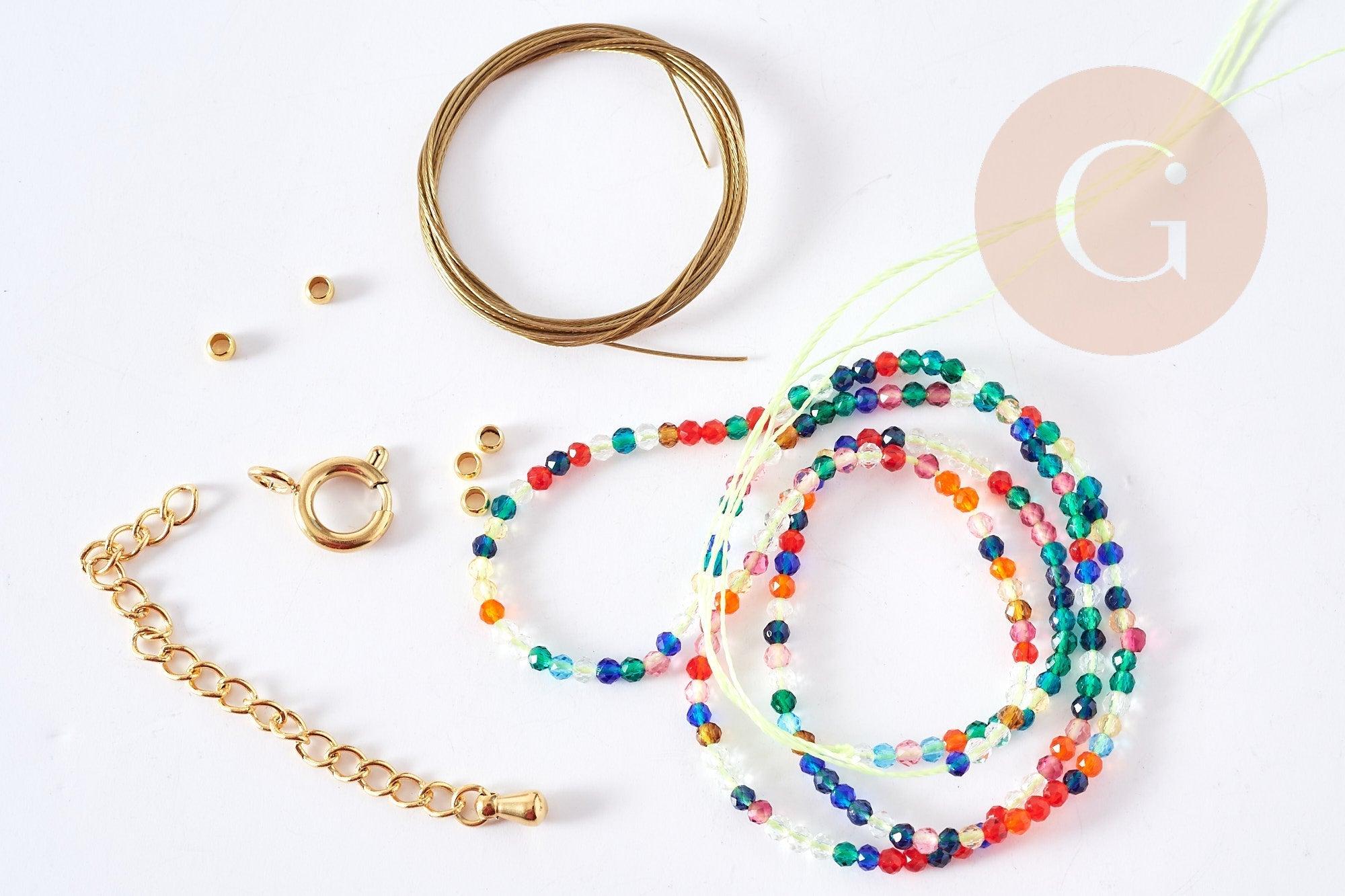 Gingerlily Vecchio kit collier lettres zircon multicolore 40cm sans pinces