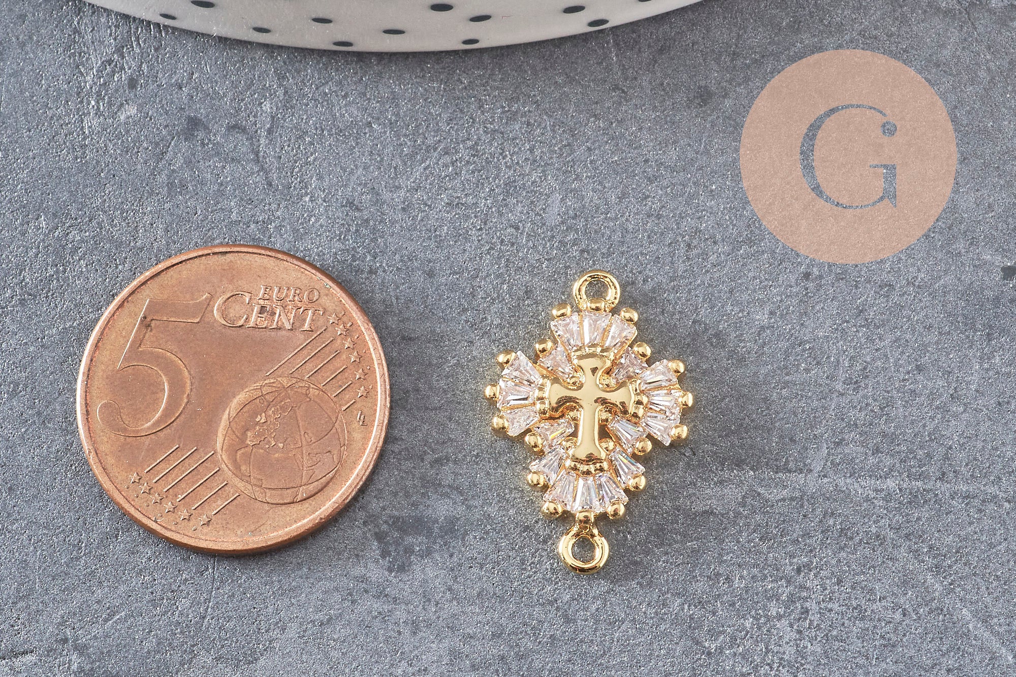 Gingerlily Pendentifs G6354 pendentif croix dorée 20mm x1