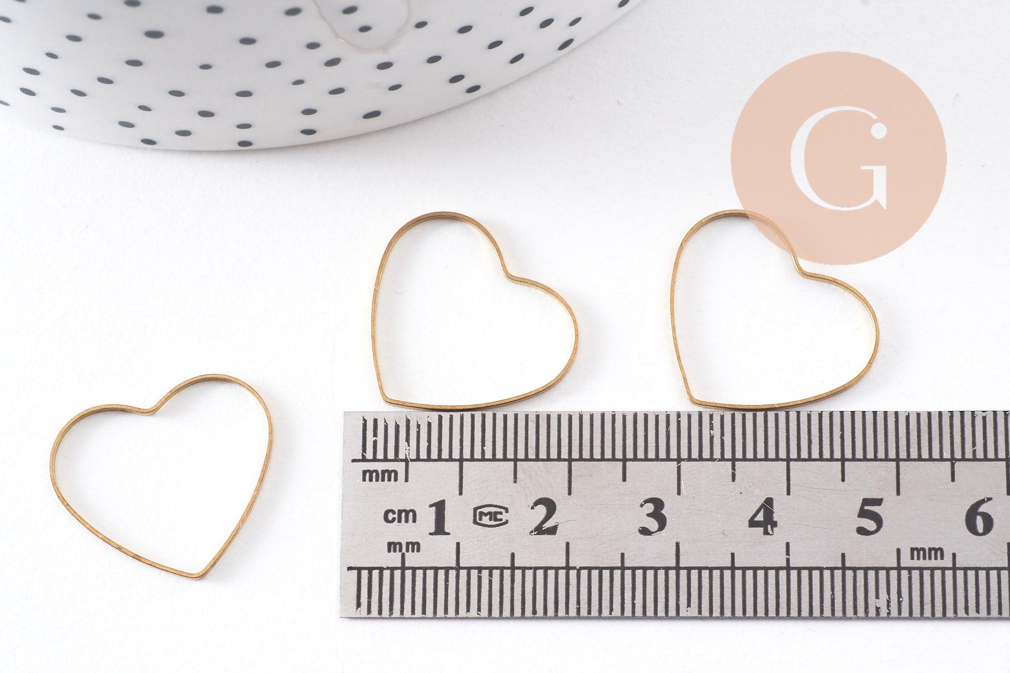 Gingerlily Apprêts G10261 connecteur coeur laiton brut 18mm x10