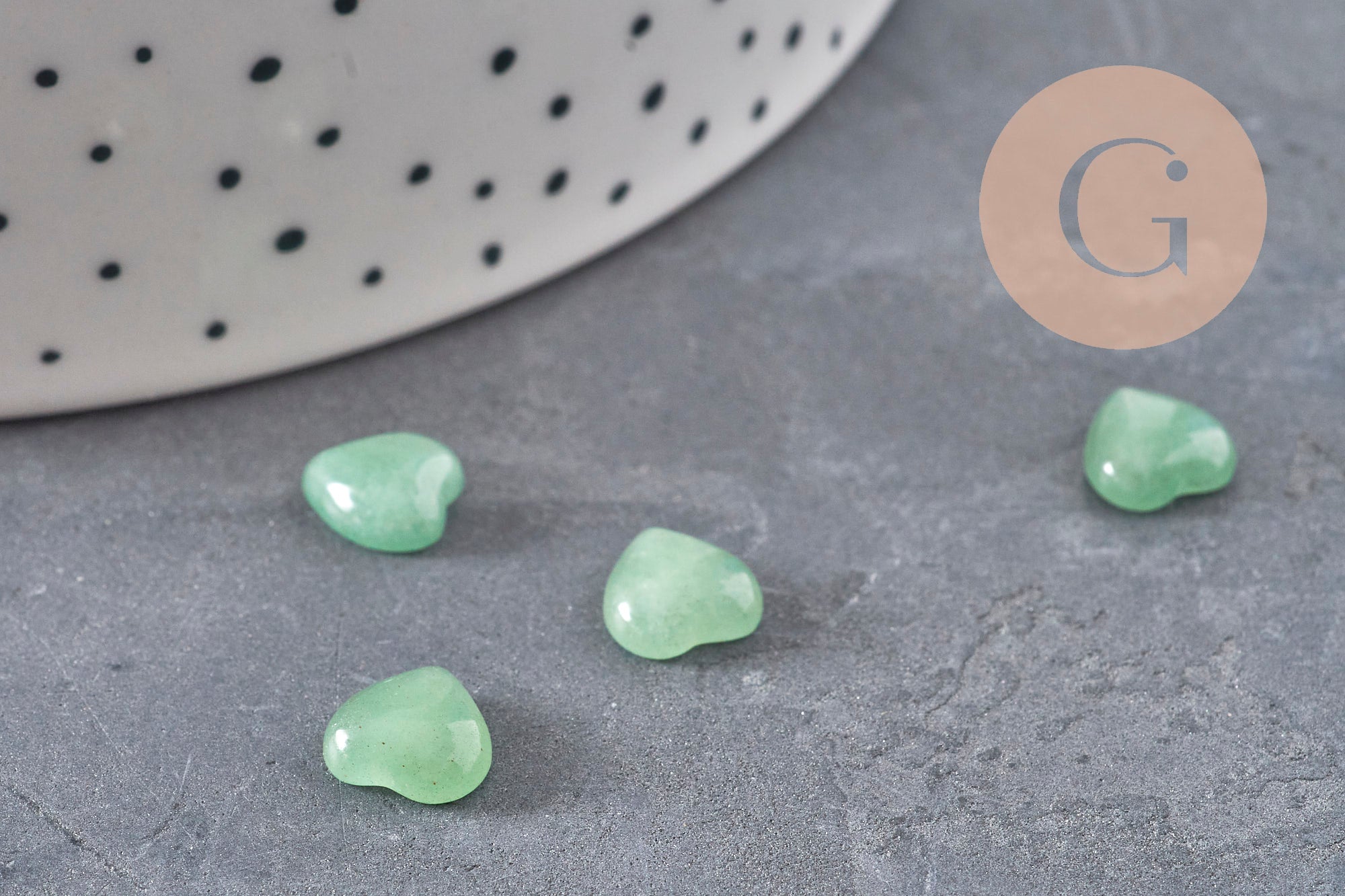 Gingerlily cabochon cœur aventurine 8x8mm x1 vert naturel
