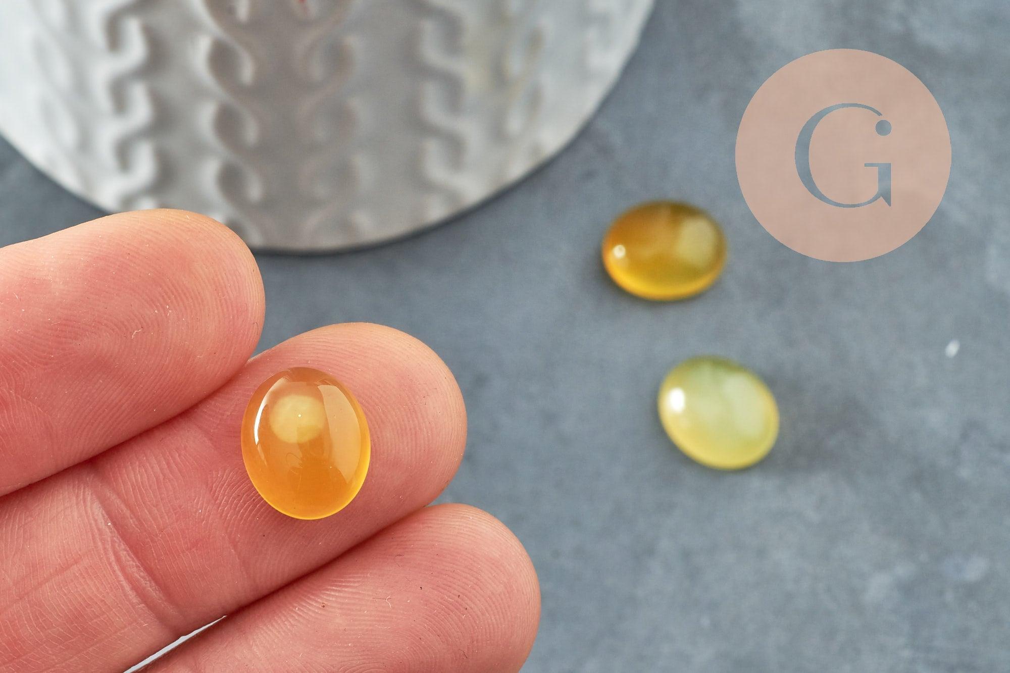 Gingerlily Cabochon Ovale jade jaune 10x8mm G9513