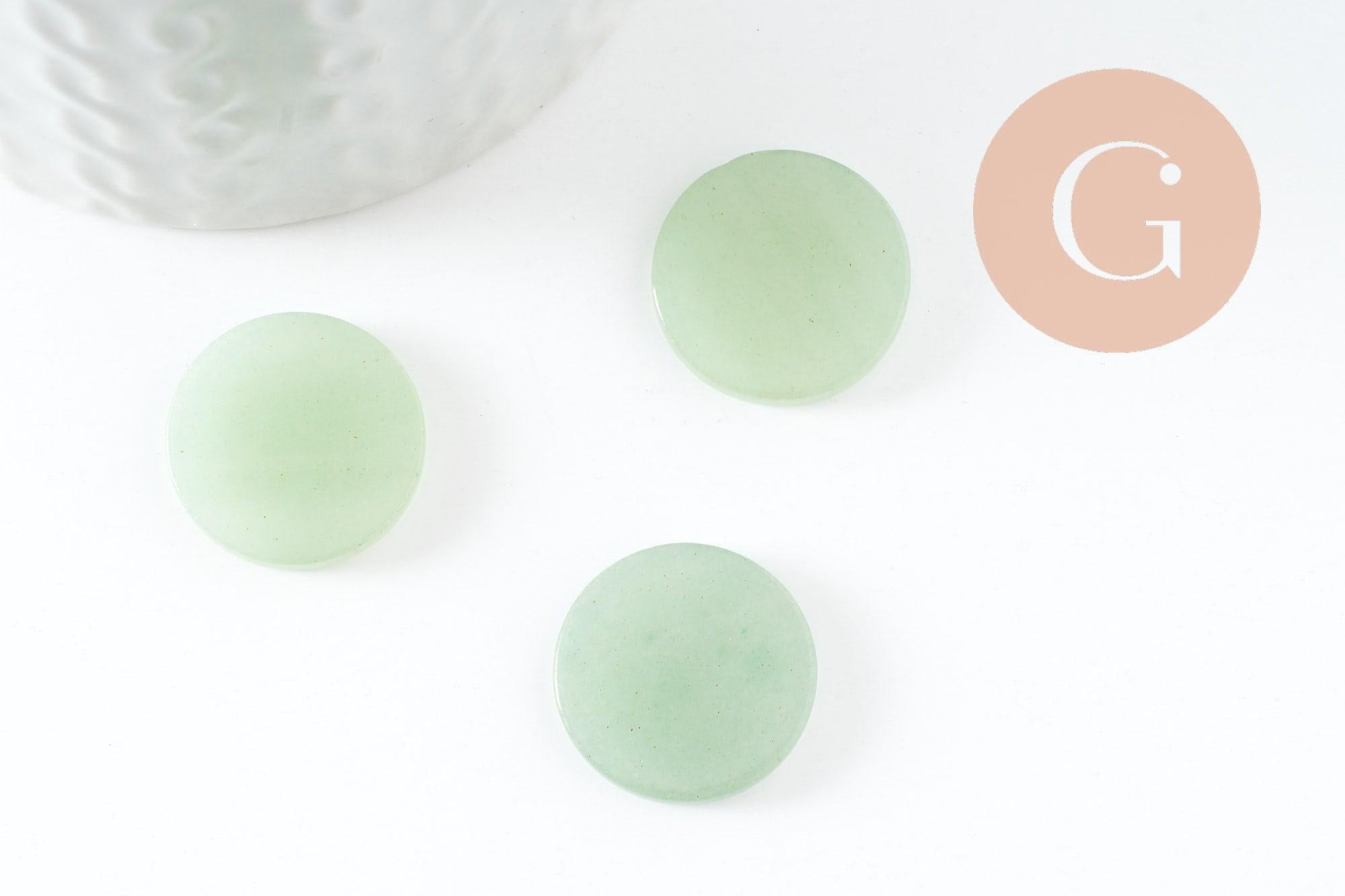 Gingerlily Cabochon aventurine G9613 rond plat 20mm