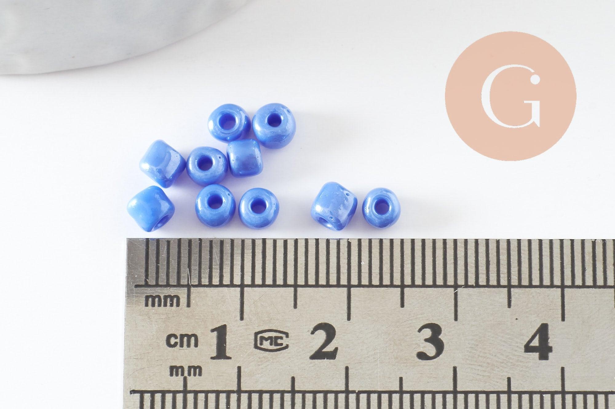 Gingerlily Perles DIY rocaille bleu tendre 4mm 10g