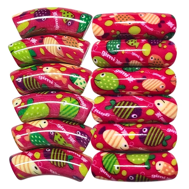 ARTSHOP Tubes DESIGN 1038 Poissons perles tubes x6 roses 12 mm