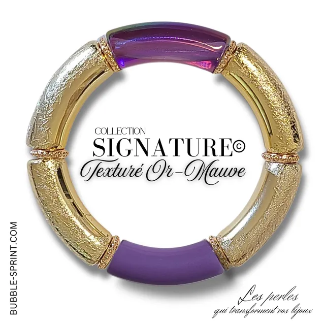 ARTSHOP SIGNATURE Eté Mauve kit bracelet tubes 12MM