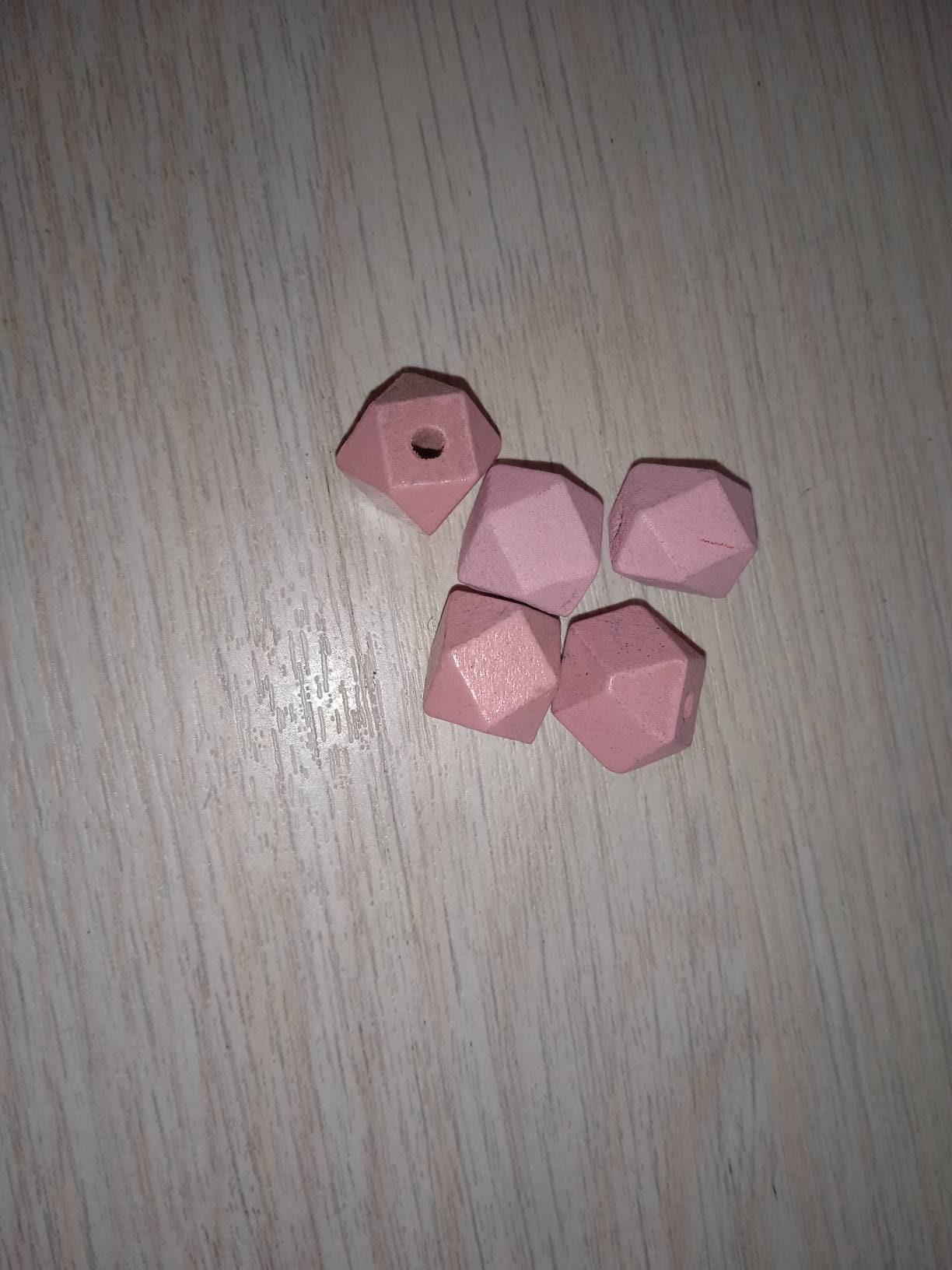 Gingerlily Perle bois G6056 rose hexagonale 11mm x5