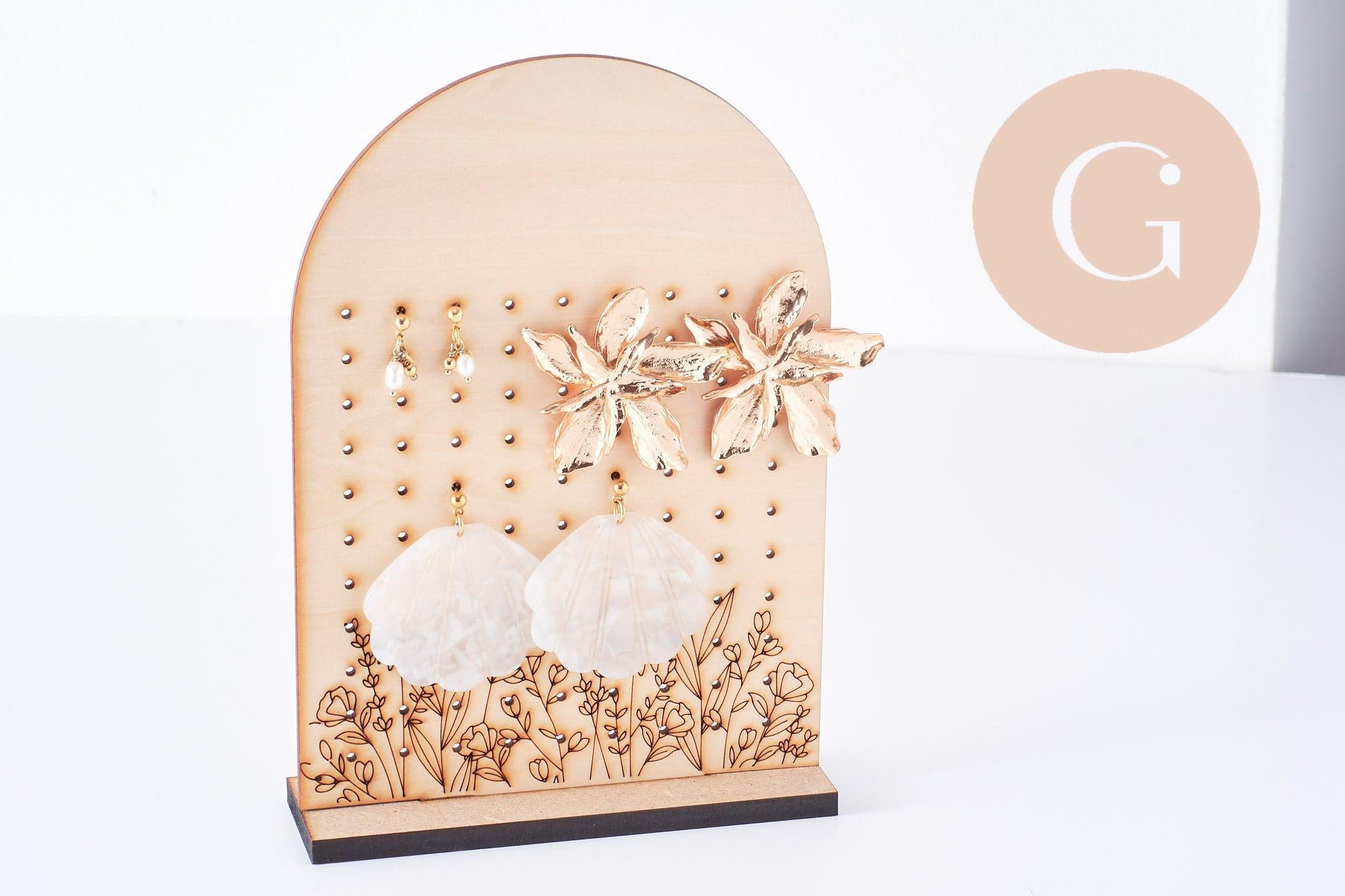 Gingerlily Présentoir boucles bois fleurs 18cm x1