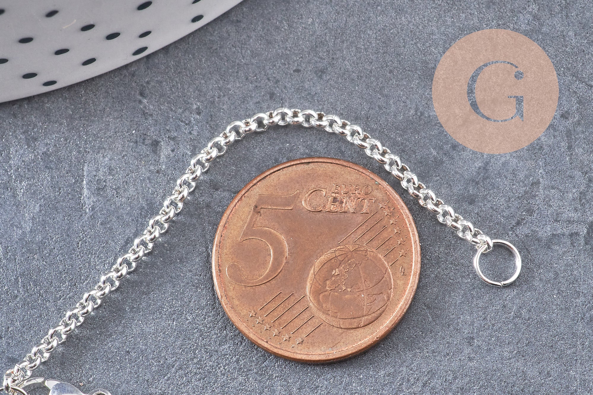 Gingerlily G10914 bracelet maille rolo argenté 16,5 cm