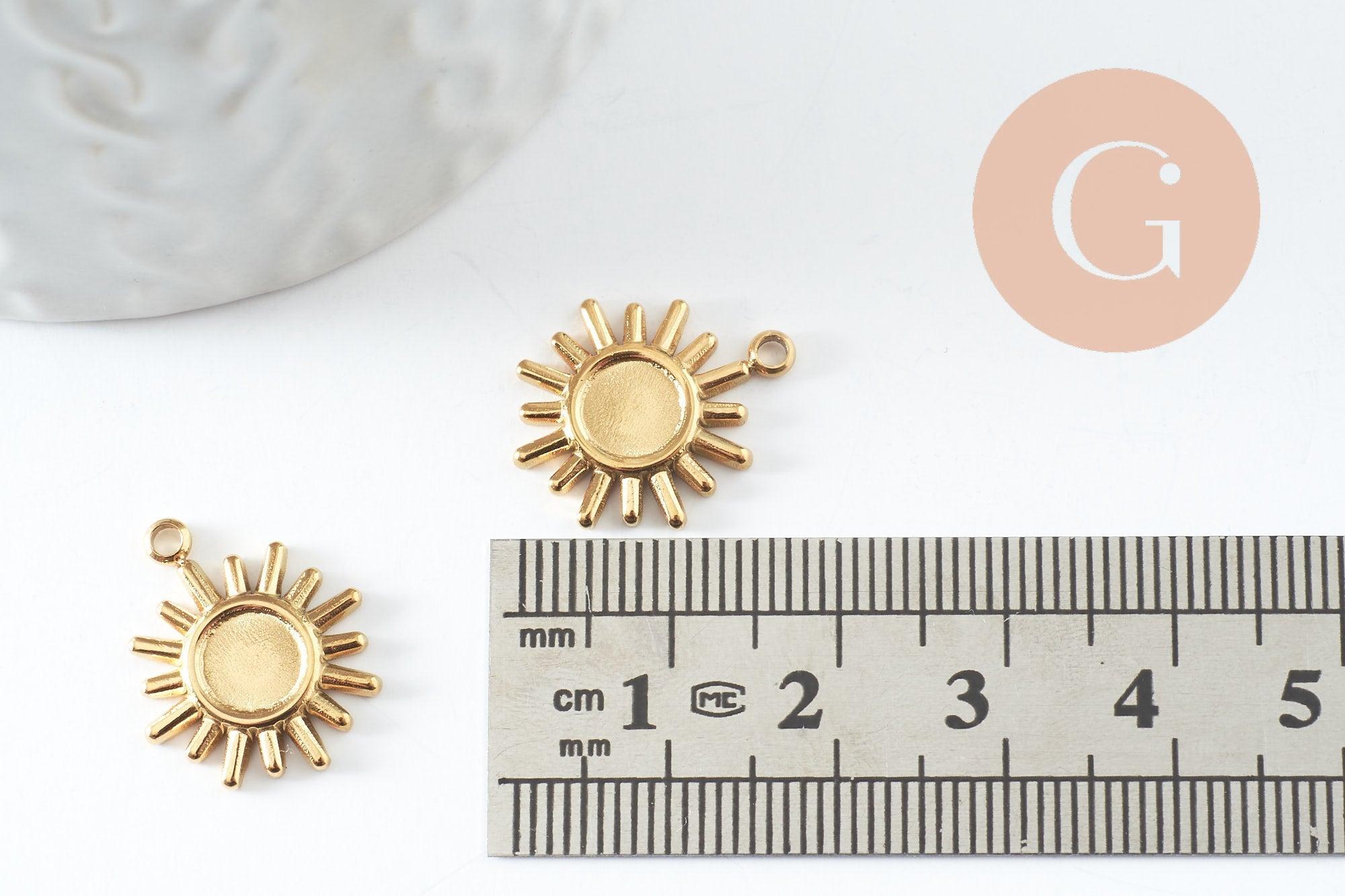 Gingerlily Pendentifs G9857 pendentif soleil doré 6 mm x2