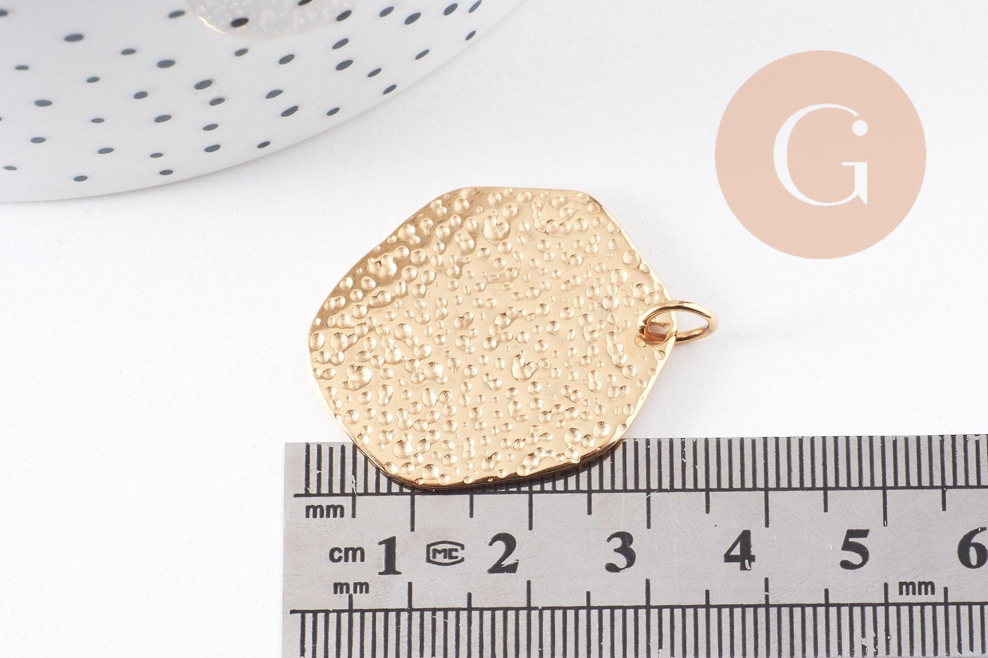Gingerlily G10100 pendentif ovale martelé doré 32,5mm x1