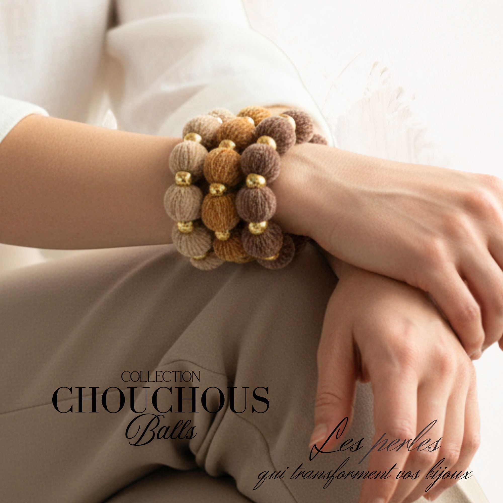 ARTSHOP Chouchou Ball 9 perle velours denim 16 mm